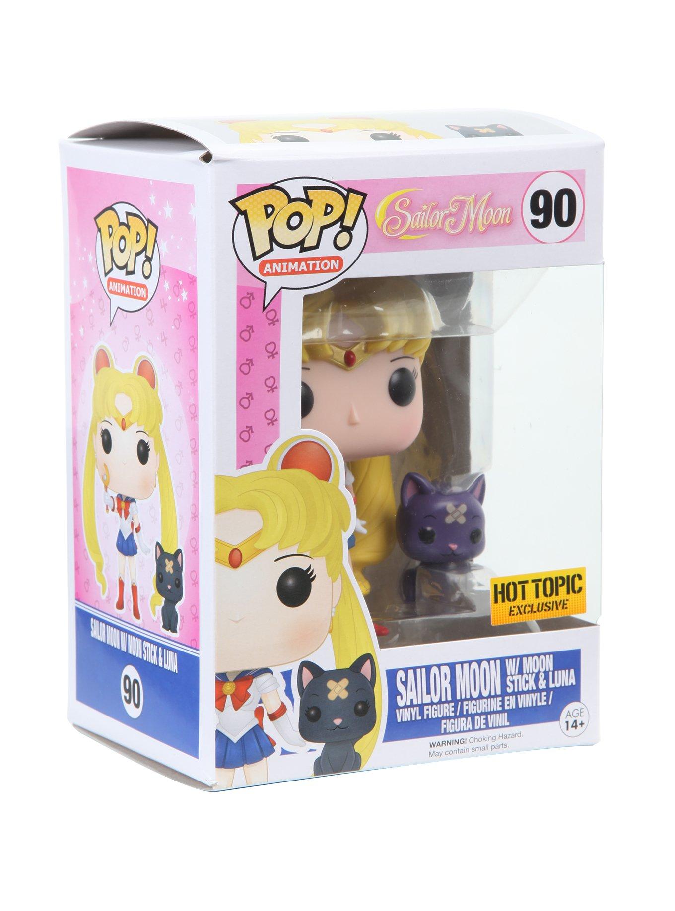 Funko Sailor Moon Pop! Animation Sailor Moon With Moon Stick & Luna Vinyl Figures Hot Topic Exclusive, , hi-res