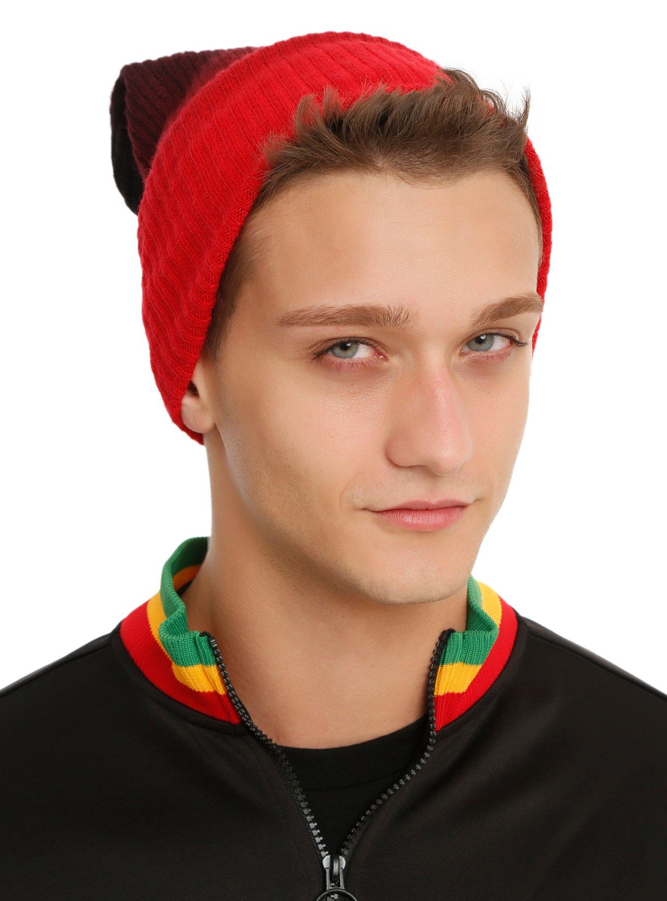 Red & Black Ombre Beanie, , hi-res