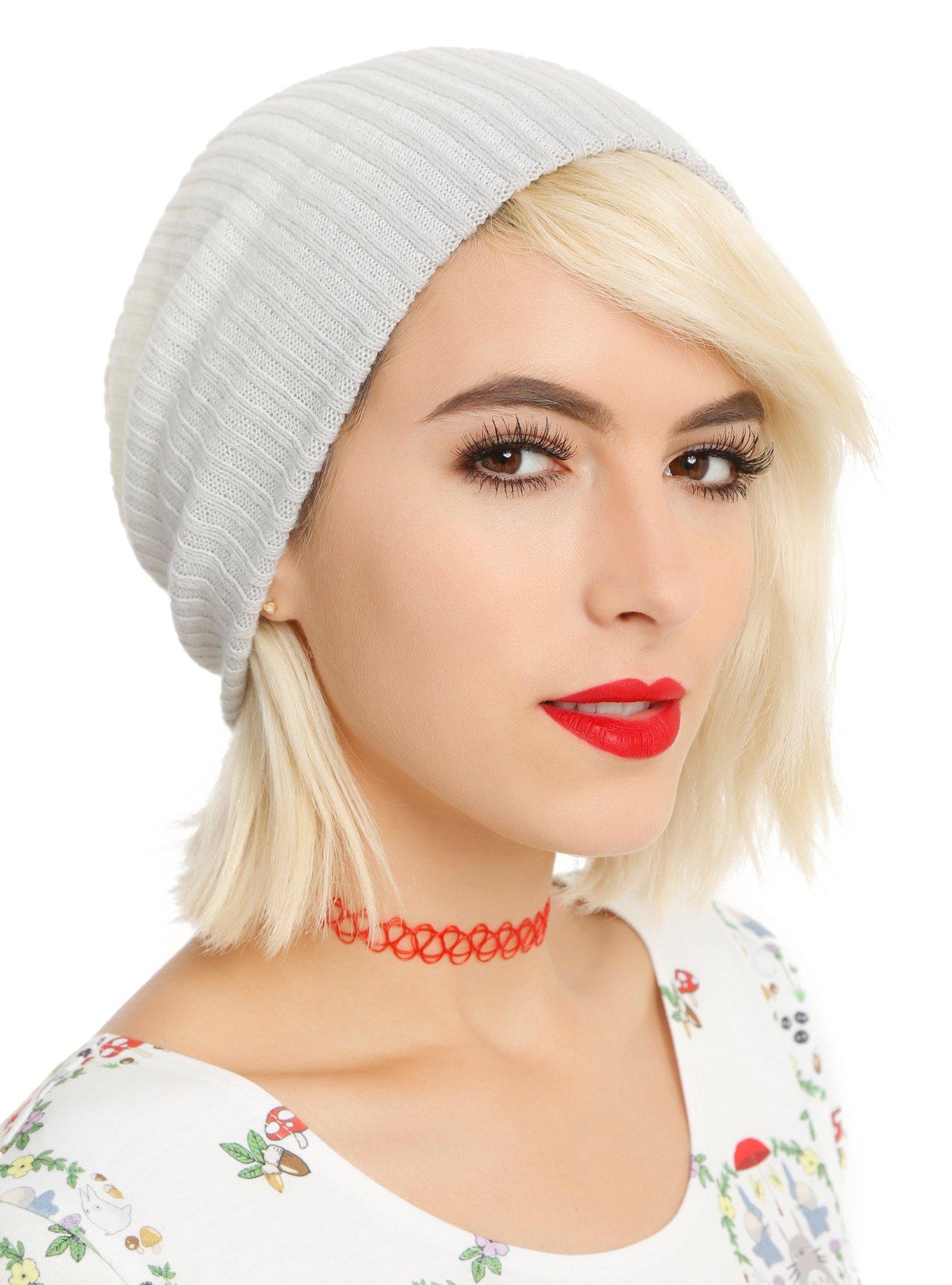 White & Grey Ombre Beanie, , hi-res