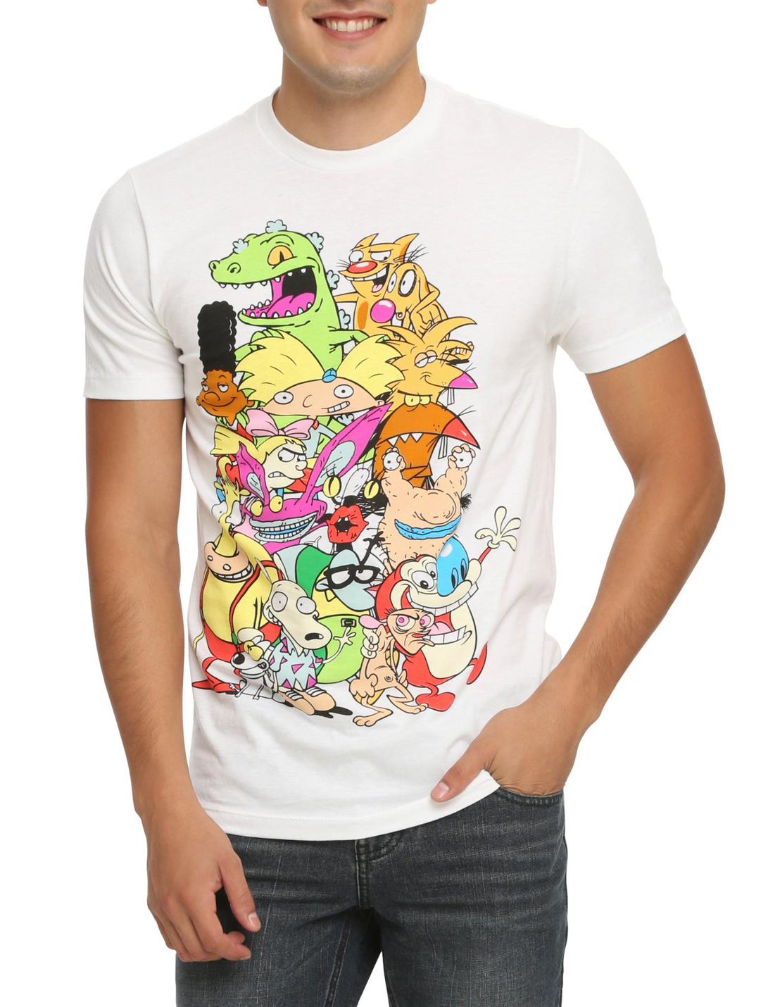 Nickelodeon Retro Group T-Shirt, WHITE, hi-res