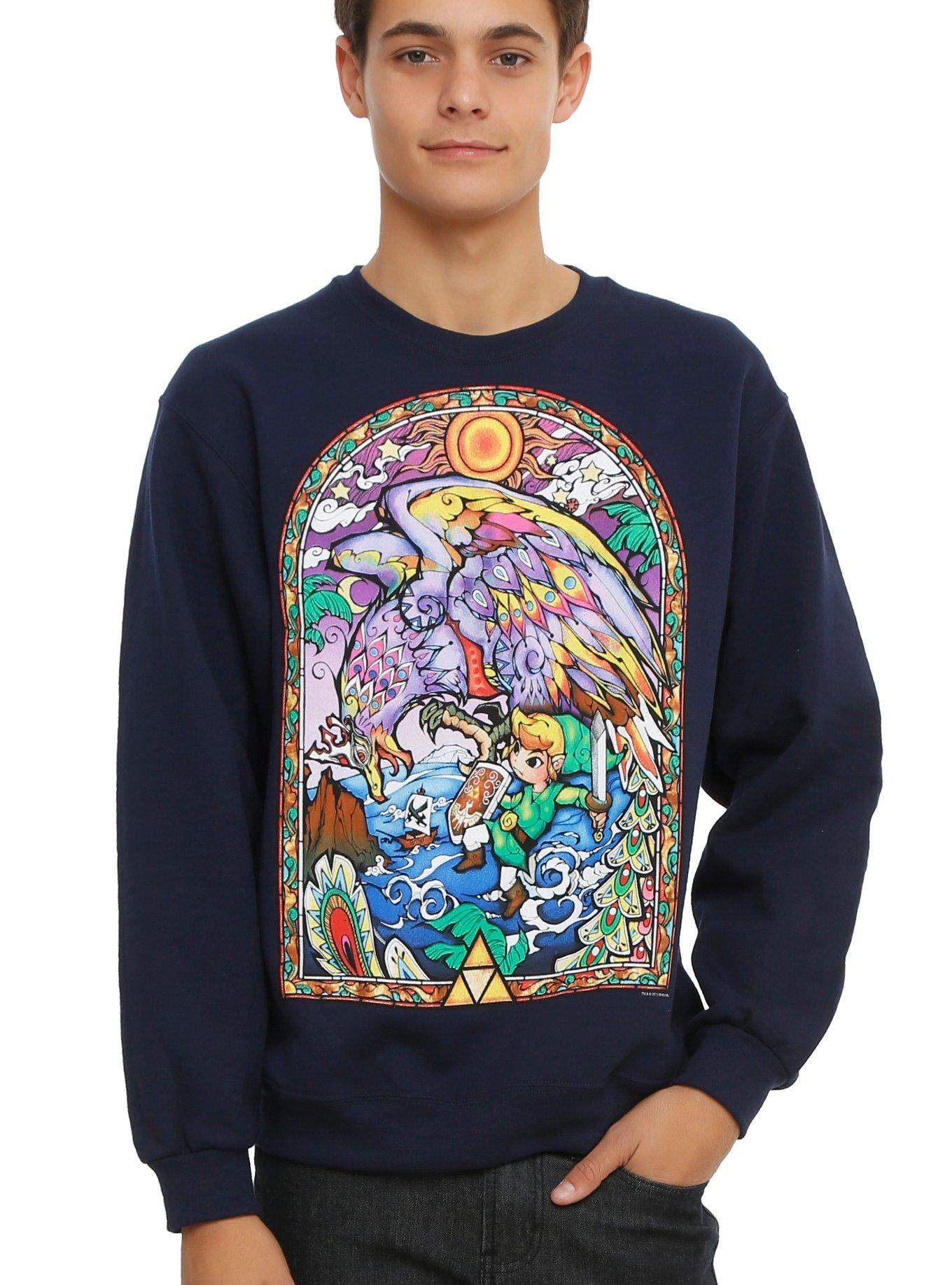 The Legend Of Zelda Helmaroc King Stained Glass Sweatshirt, BLACK, hi-res