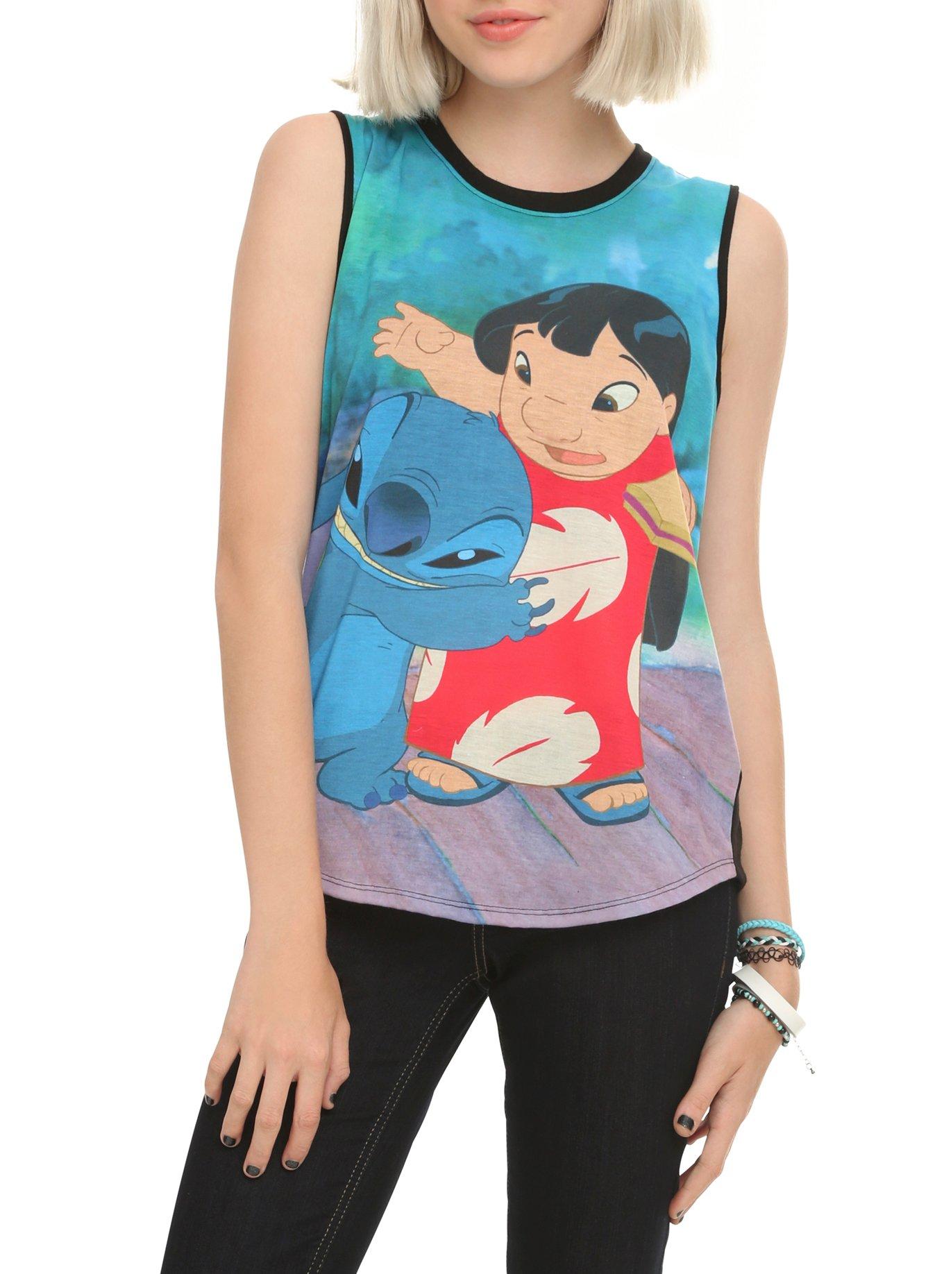 Disney Lilo & Stitch Sandwich Girls Muscle Top, BLACK, hi-res