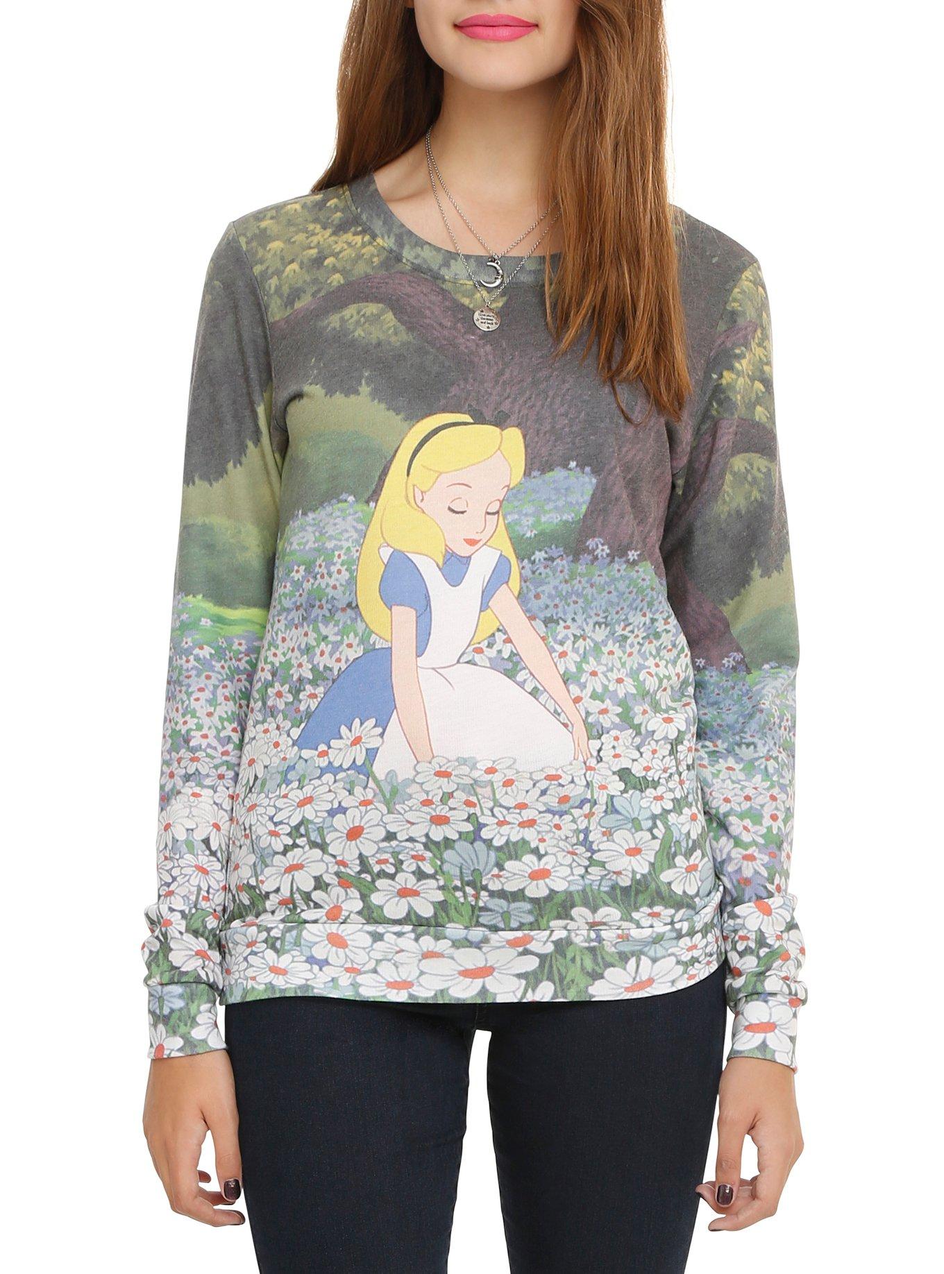 Disney Alice In Wonderland Daisies Girls Pullover Top, MULTI, hi-res
