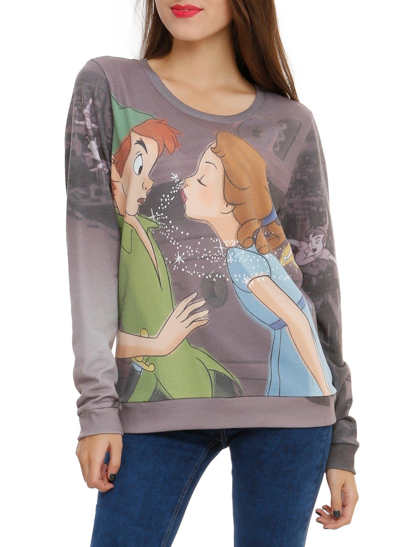 Disney Peter Pan Peter & Wendy Crew Pullover, LIGHT GRAY, hi-res