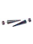 Pink & Blue Metallic Splatter Faux Taper & Plug 4 Pack, , hi-res