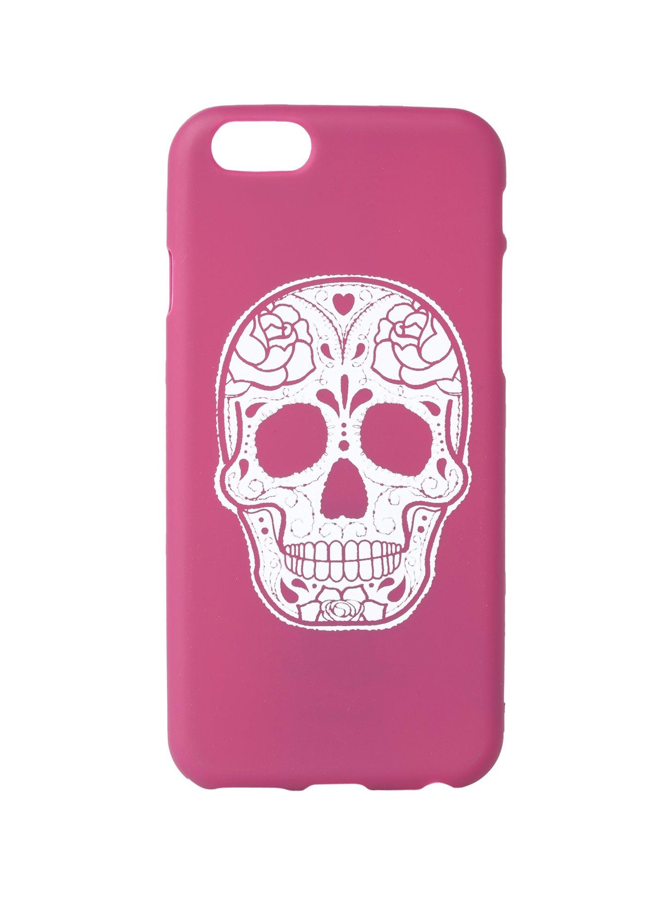 Burgundy Sugar Skull iPhone 6 Case, , hi-res