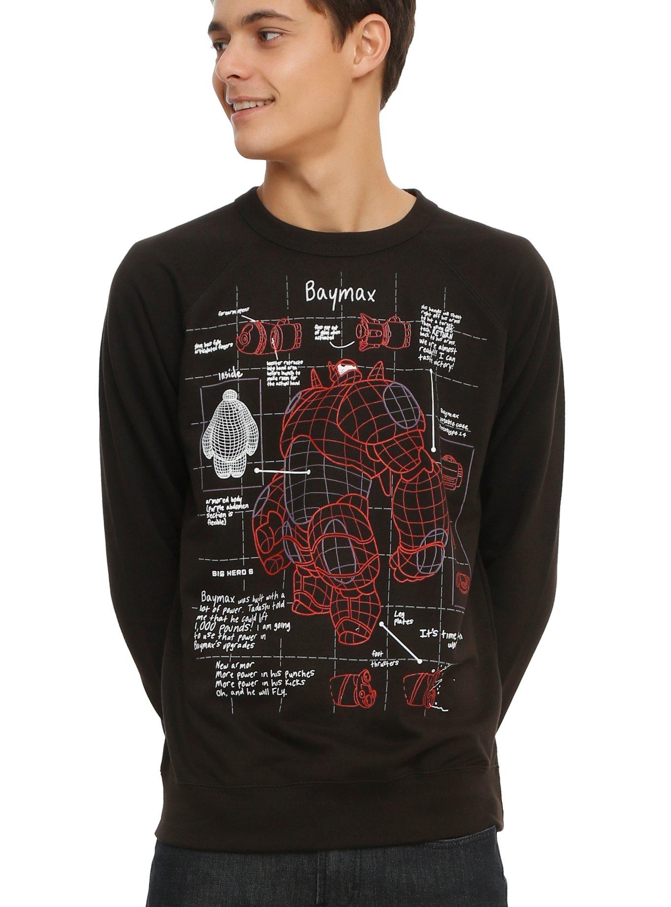 Disney Big Hero 6 Baymax Armor Schematic Sweatshirt, BLACK, hi-res