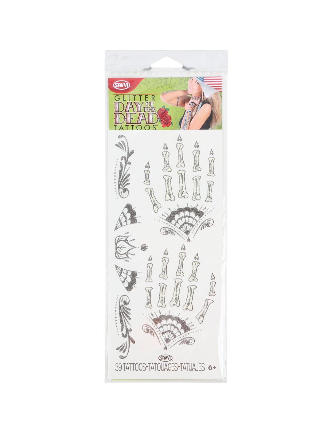 Day Of The Dead Hand & Arm Temporary Tattoos, , hi-res