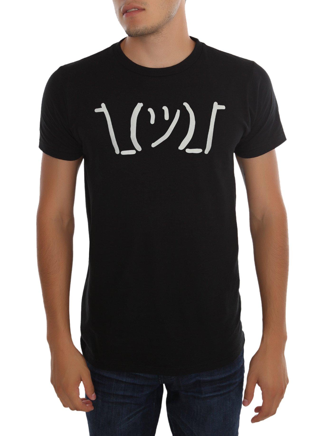 Shrug Text T-Shirt, BLACK, hi-res