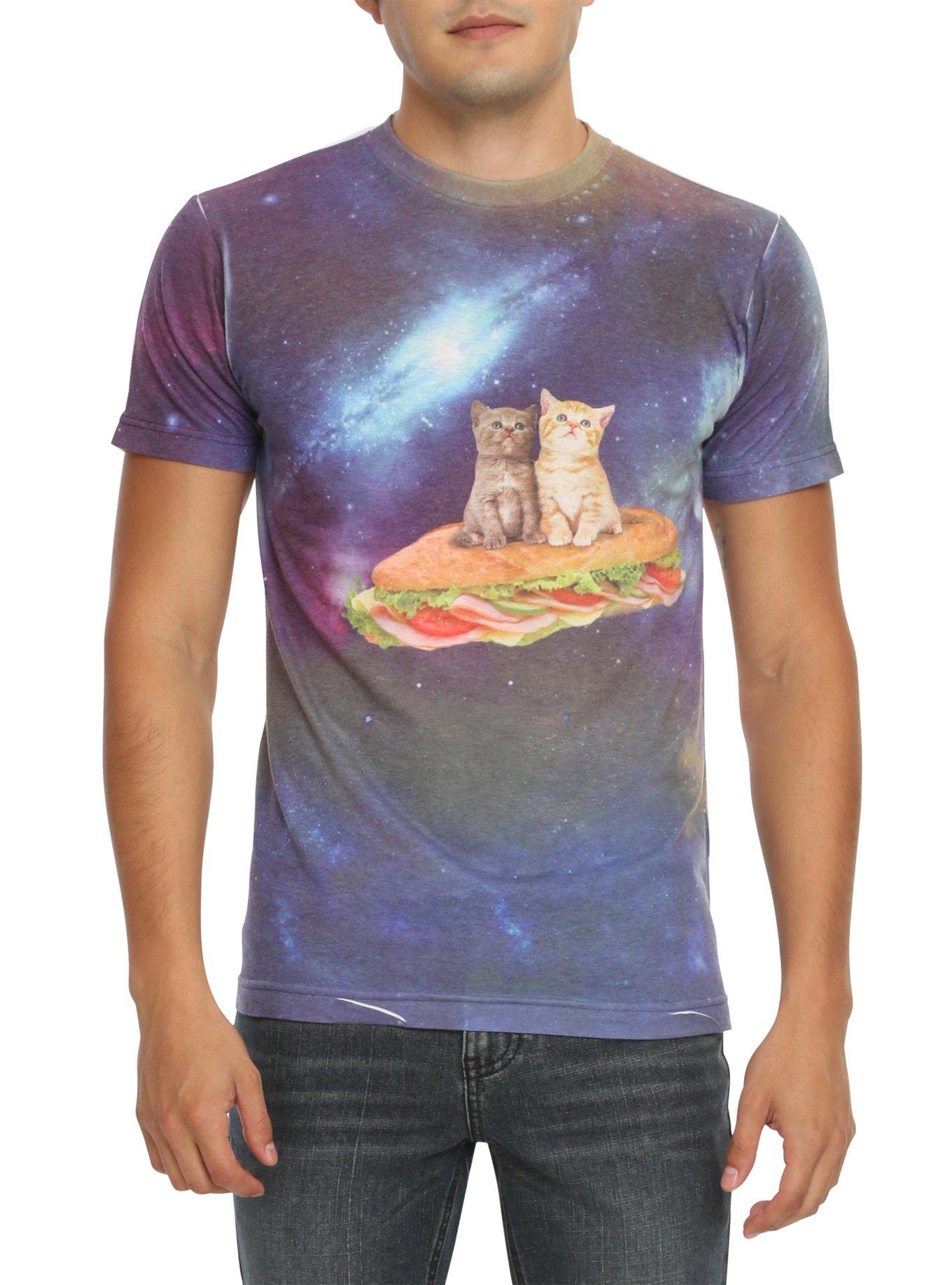 Space Cats On A Sandwich T-Shirt, DARK BLUE, hi-res