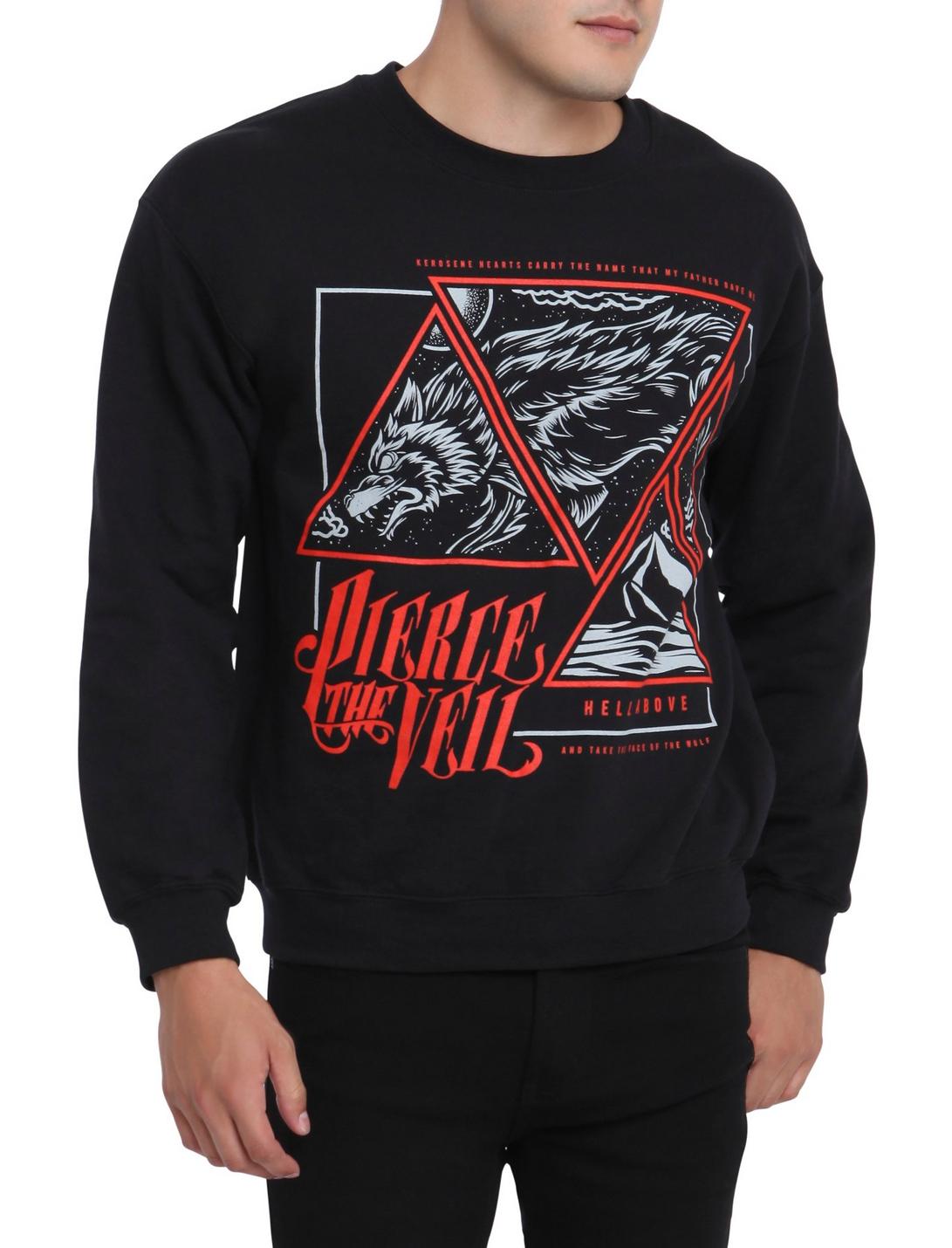 Pierce The Veil Hell Above Crew Pullover, BLACK, hi-res
