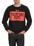 Twenty One Pilots Clique Box Logo Crew Pullover, BLACK, hi-res