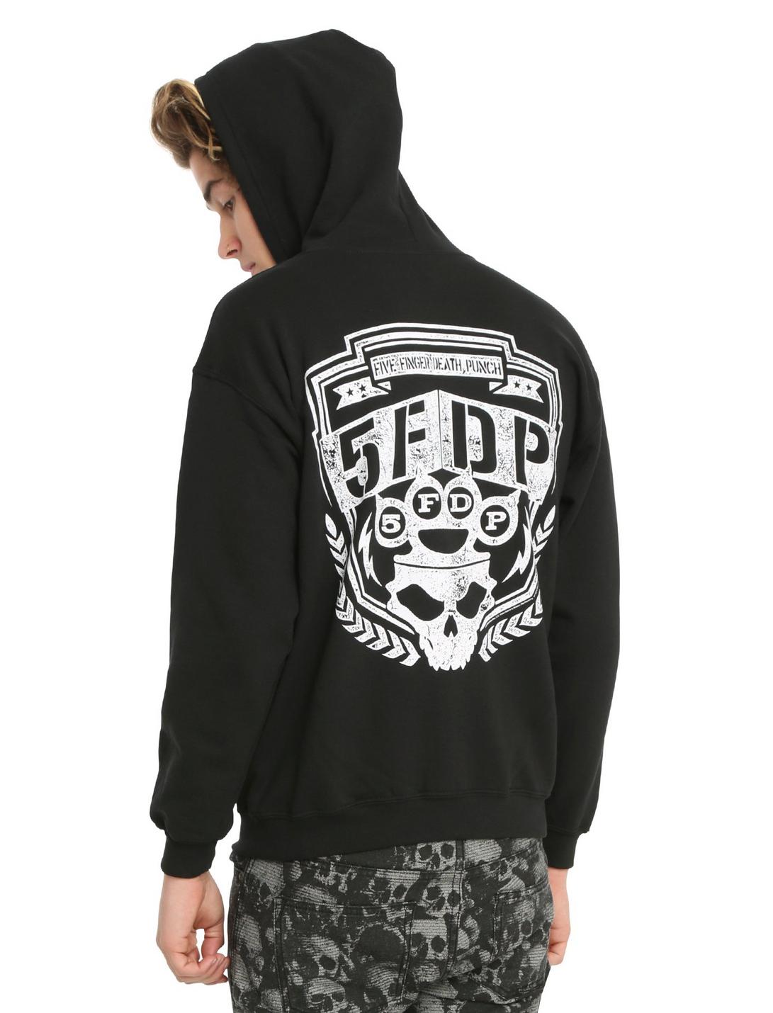 Five Finger Death Punch Shield Hoodie, BLACK, hi-res