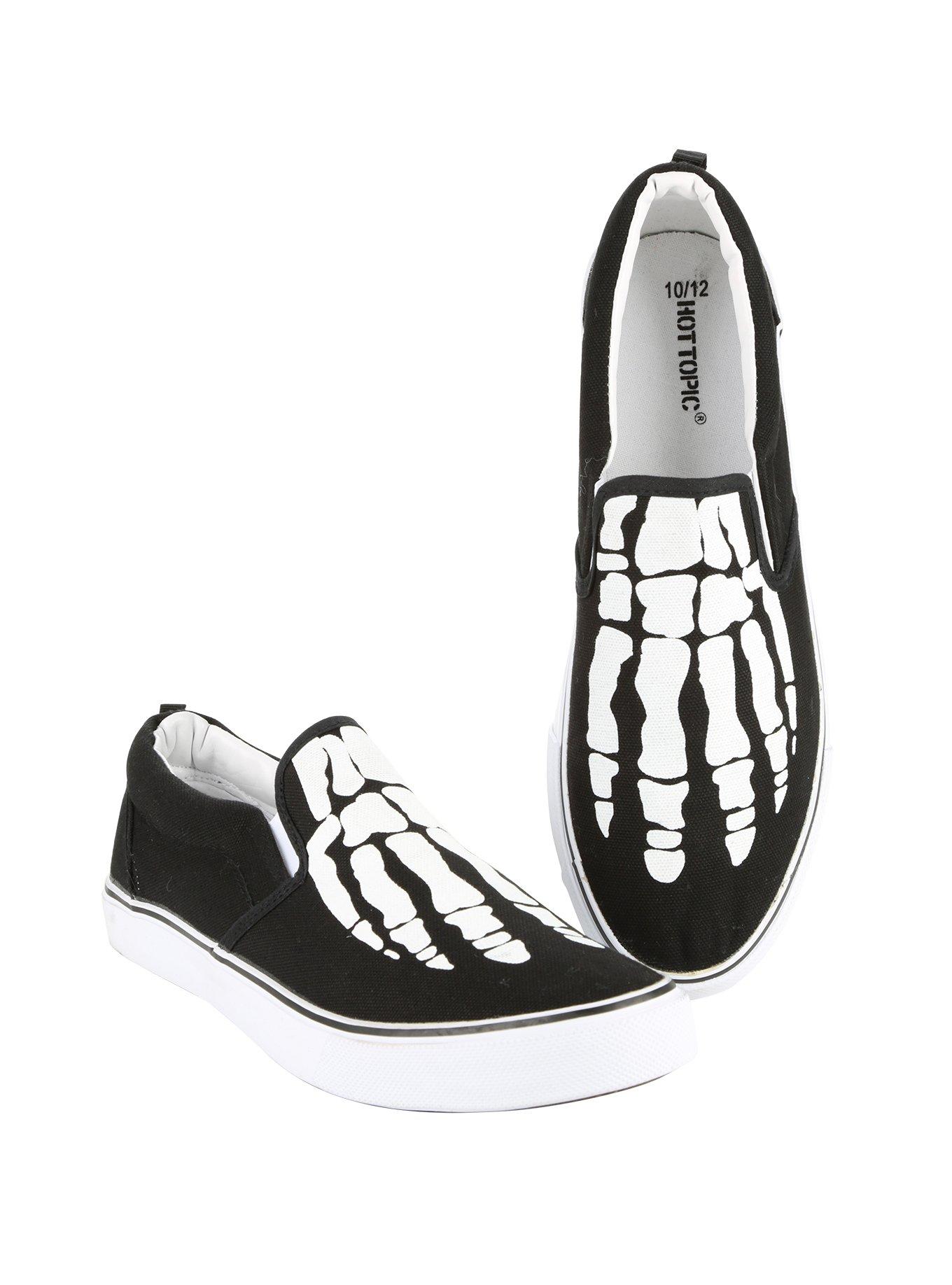 Skeleton Slip-Ons, BLACK, hi-res