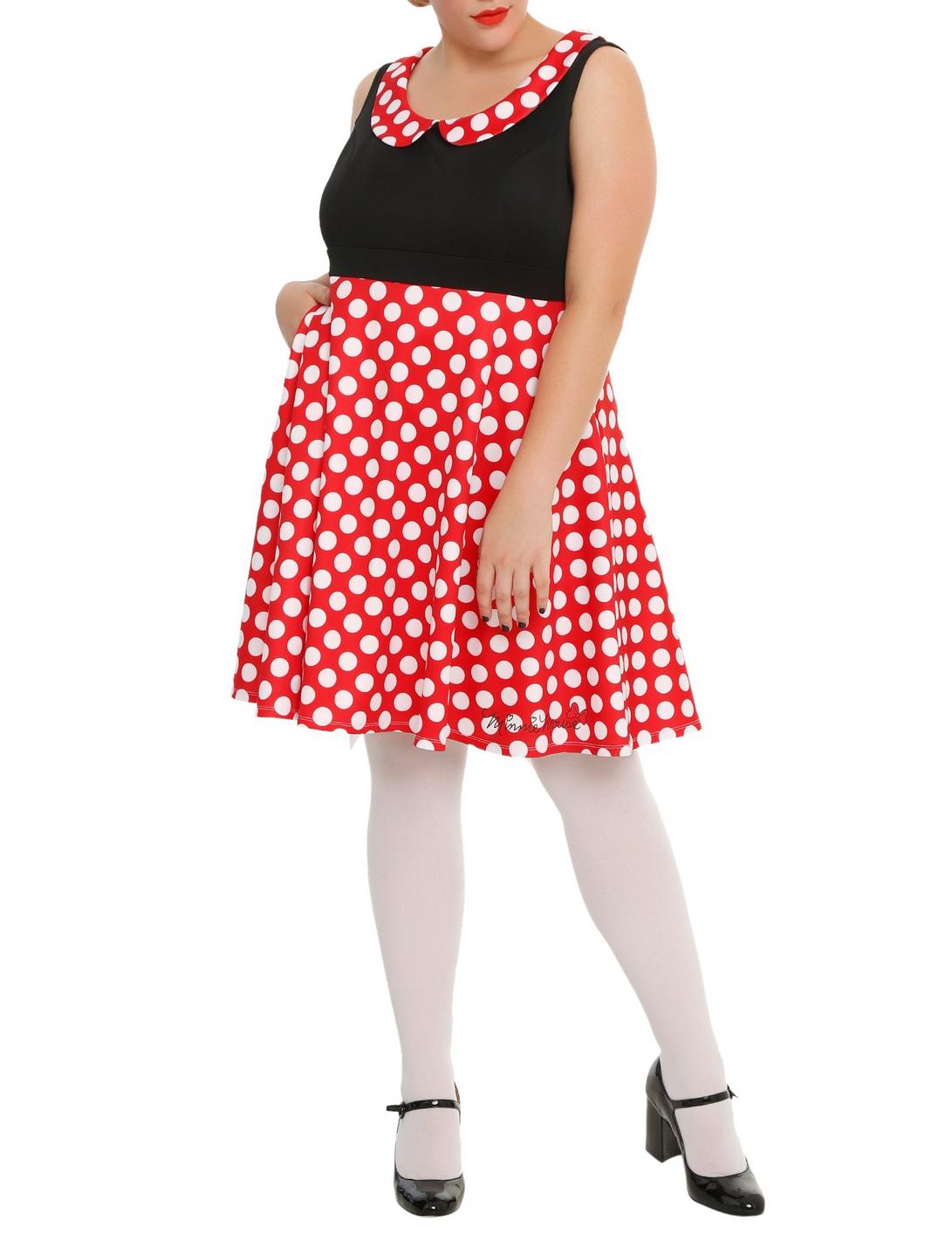 Disney Minnie Mouse Polka Dot Dress Plus Size, BLACK, hi-res