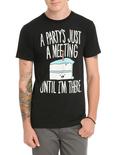 Party Just A Meeting Cake T-Shirt, BLACK, hi-res