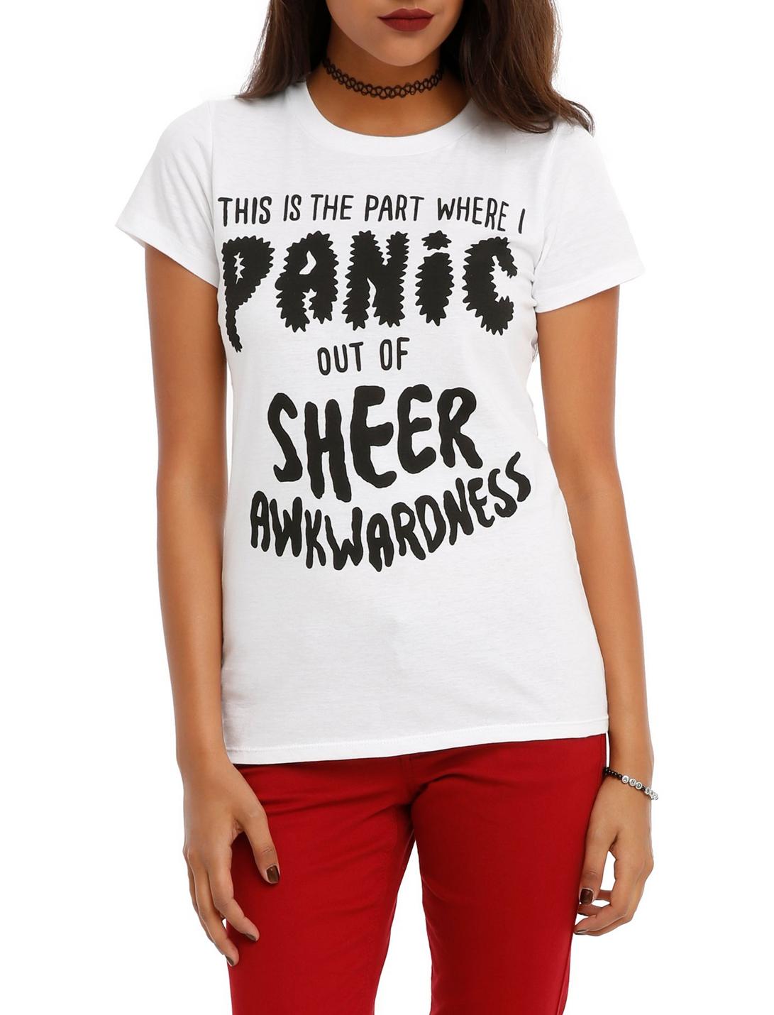 Me And Earl And The Dying Girl Panic Out Of Sheer Awkwardness Girls T-Shirt, BLACK, hi-res