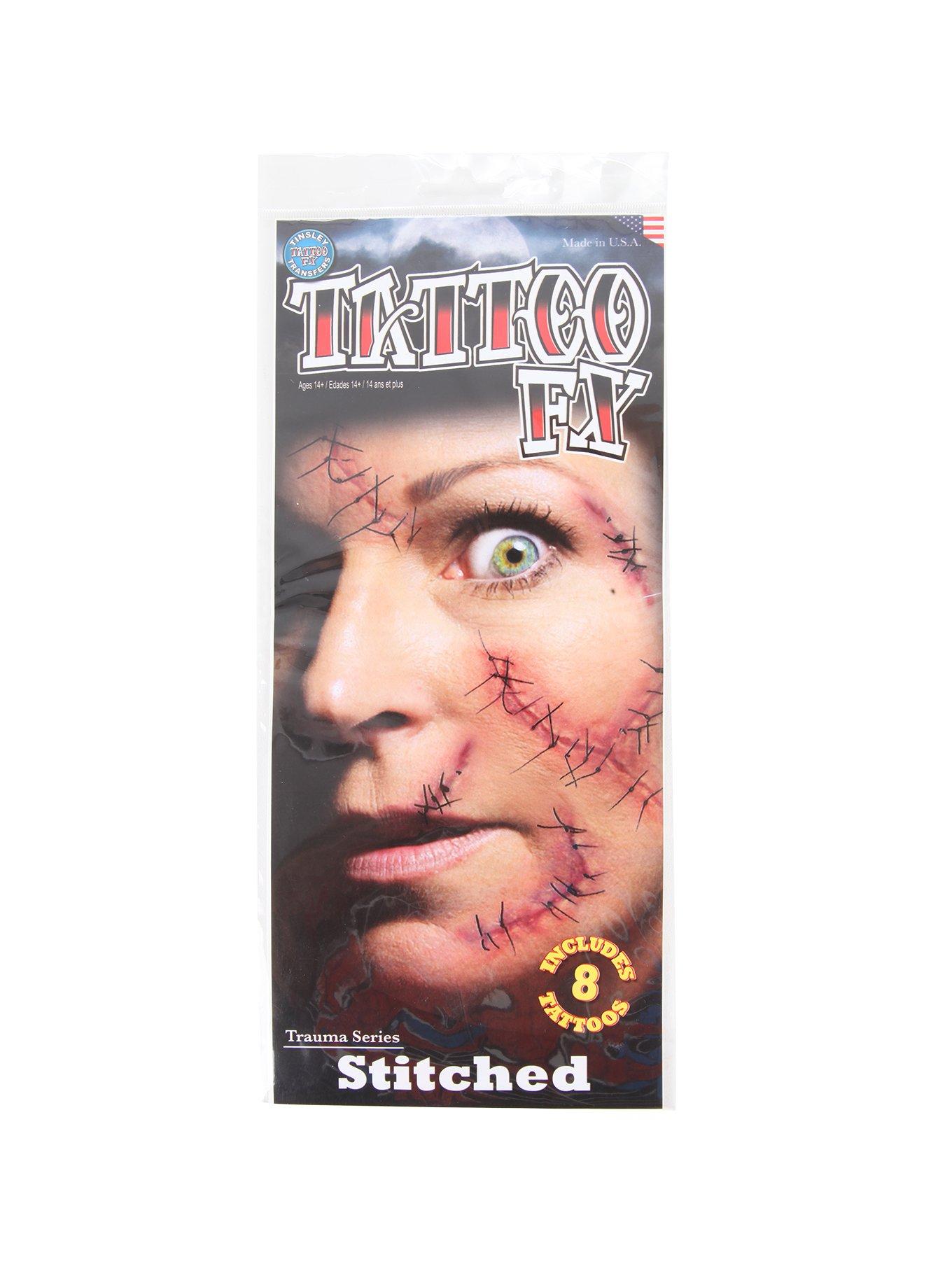 Stapled & Stitched Temporary Tattoos, , hi-res