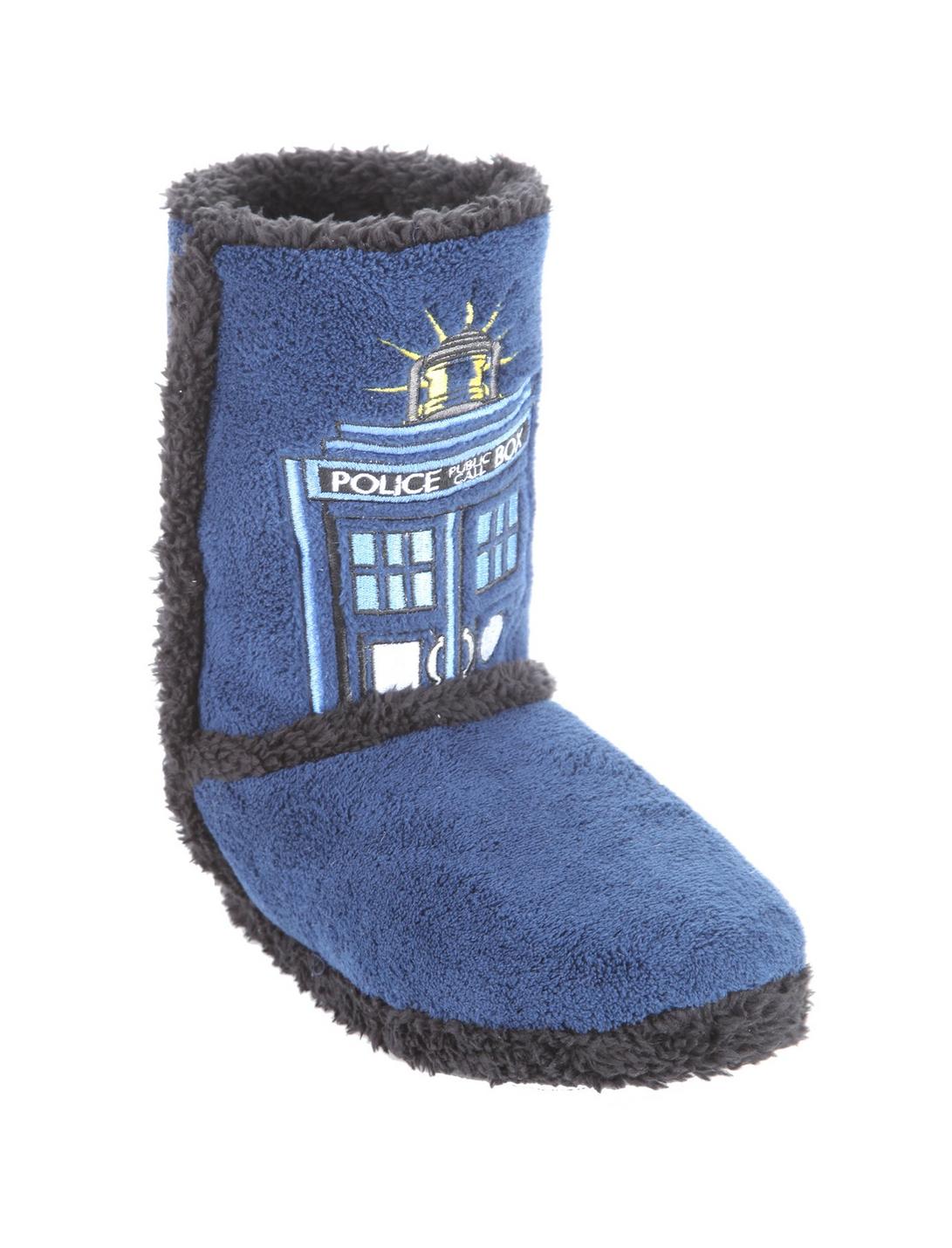 Doctor Who TARDIS Slipper Boots, BLACK, hi-res