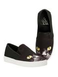 Cat Slip-On Shoes, BLACK, hi-res