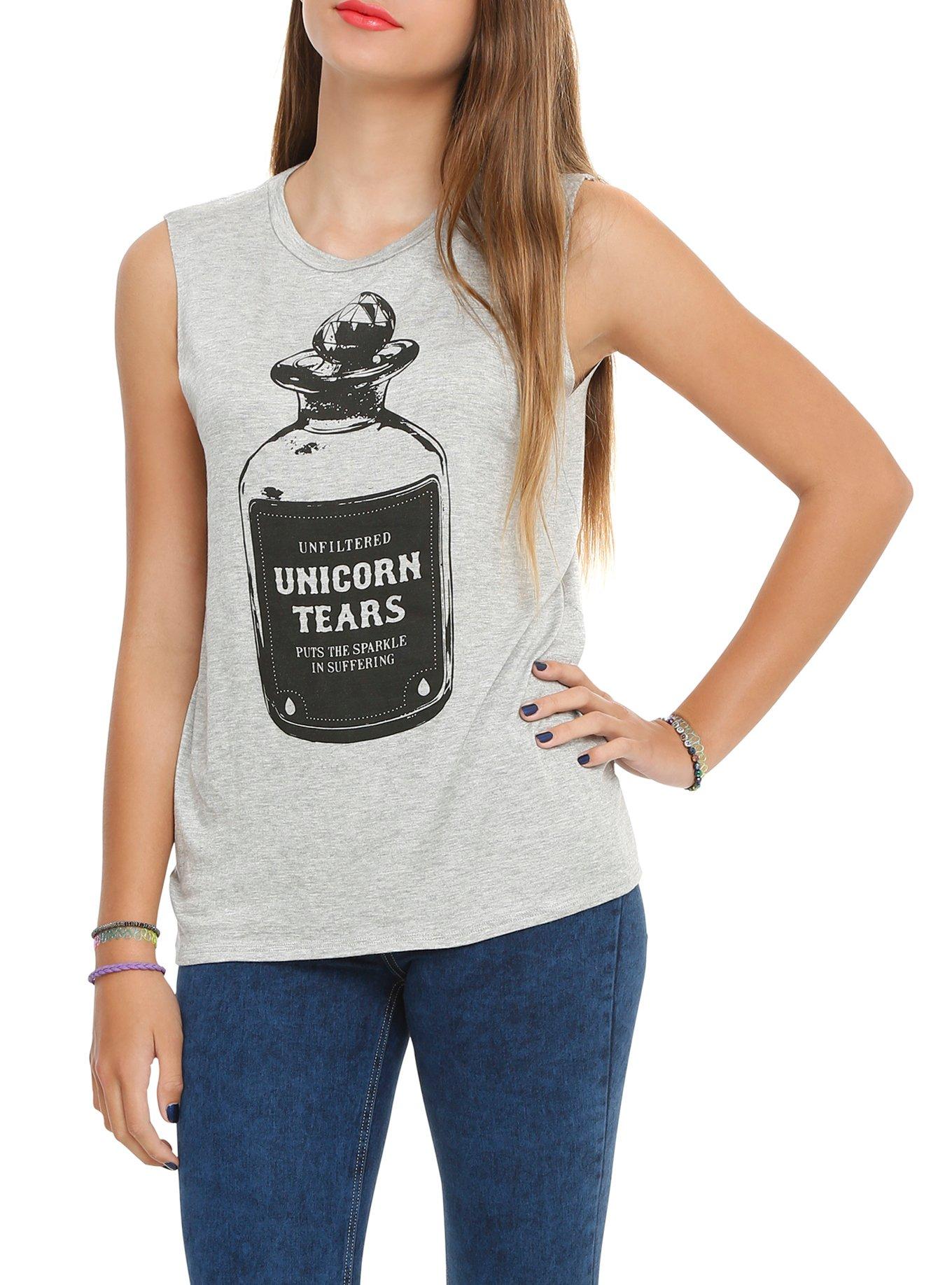 Unicorn Tears Bottle Girls Muscle Top, BLACK, hi-res