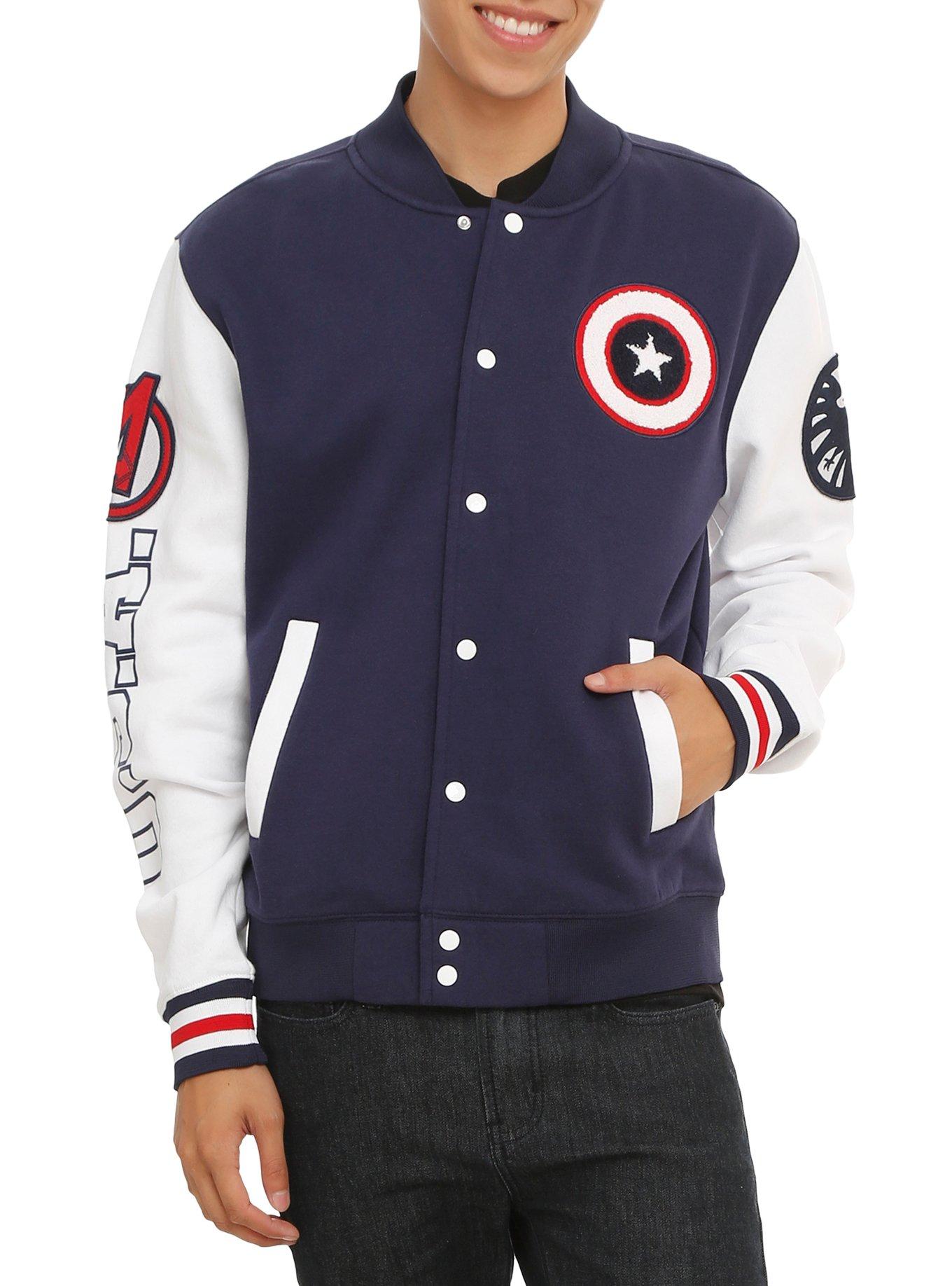 Marvel Captain America Varsity Jacket, BLACK, hi-res