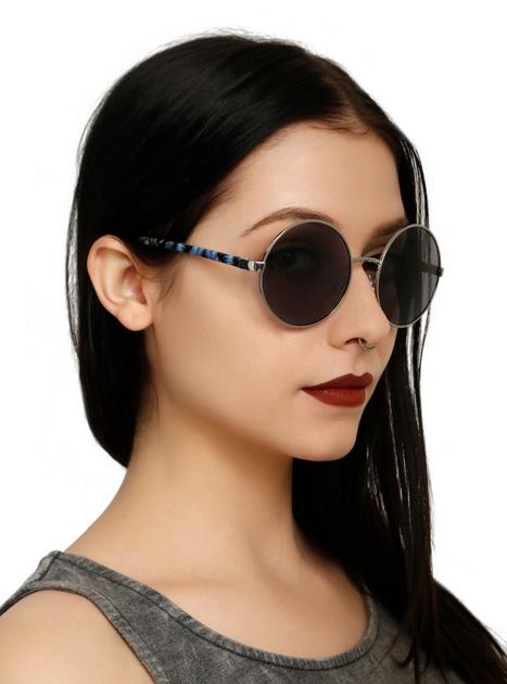 Aloha Floral Round Sunglasses Hot Topic 1096