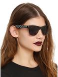 Black Skull Filigree Arm Half-Rim Sunglasses, , hi-res