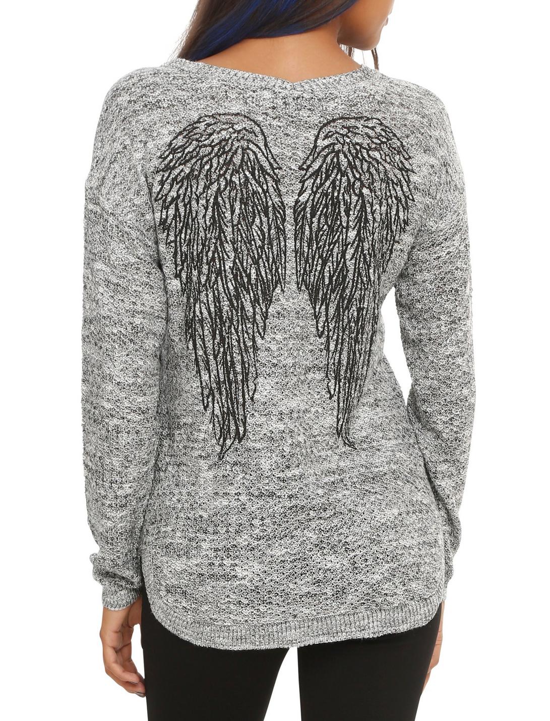 Wings Girls Sweater, BLACK, hi-res