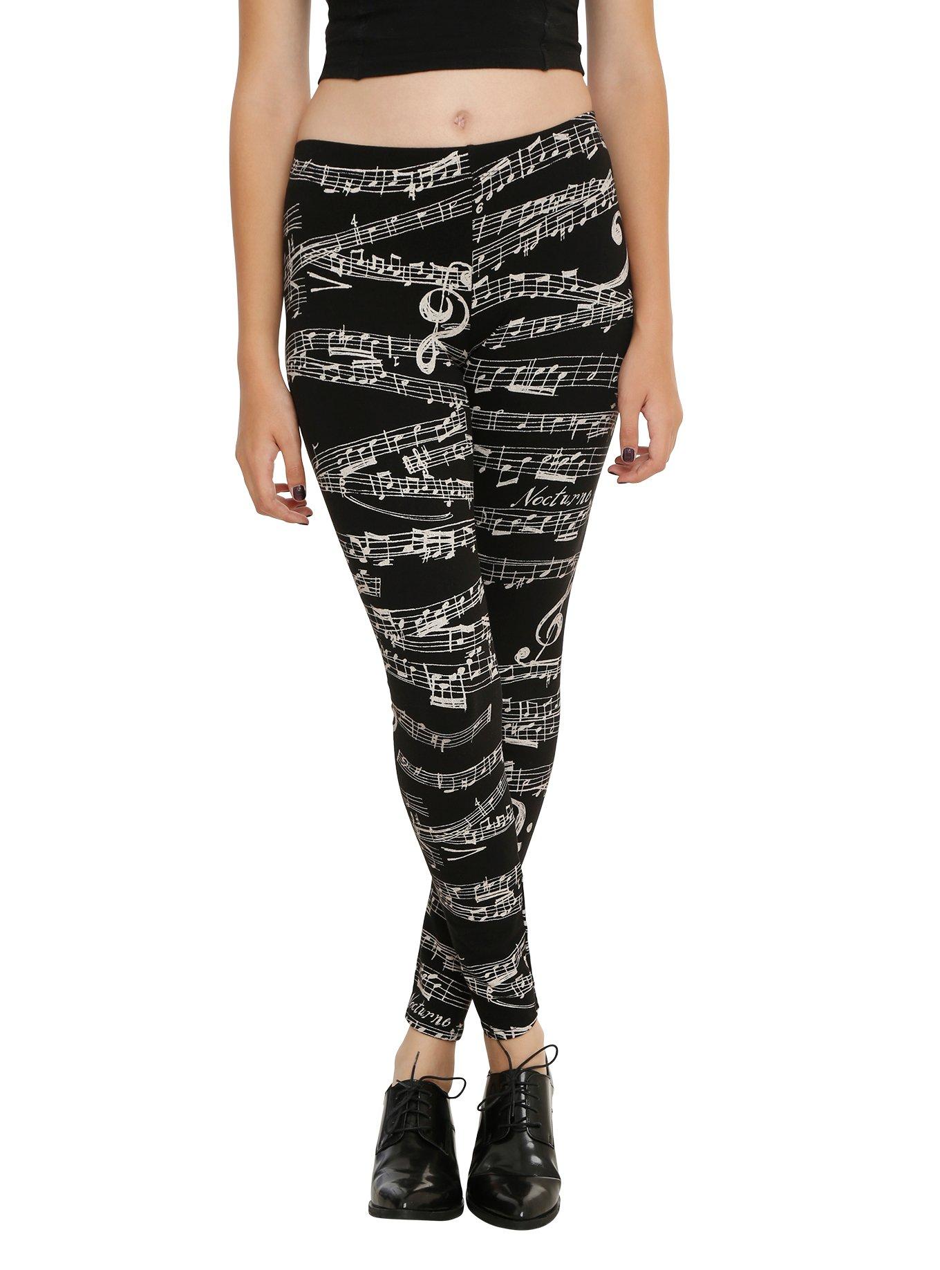 Music Notes Leggings, BLACK, hi-res