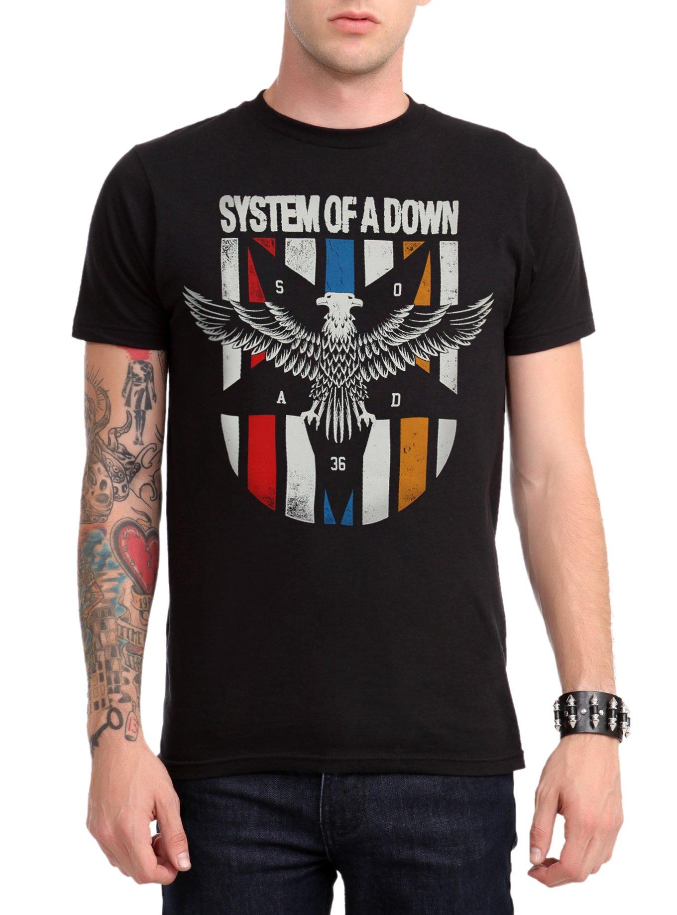System Of A Down Eagle Shield T-Shirt, BLACK, hi-res