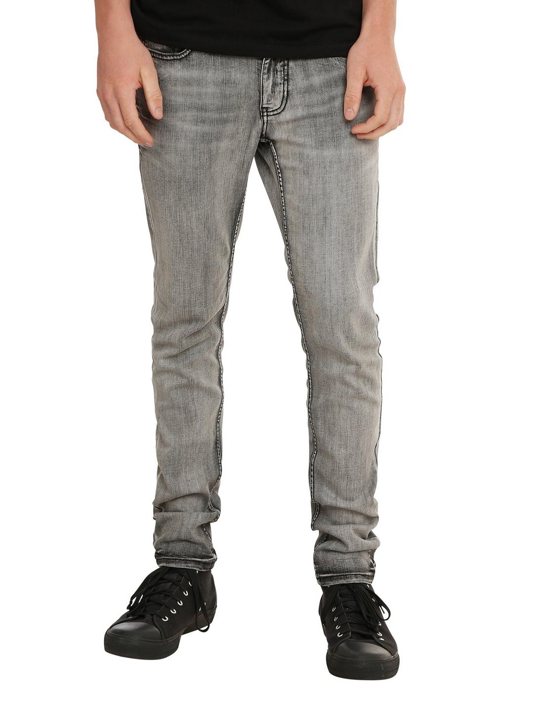 XXX RUDE Grey Smoked Skinny Fit Denim Jeans, , hi-res