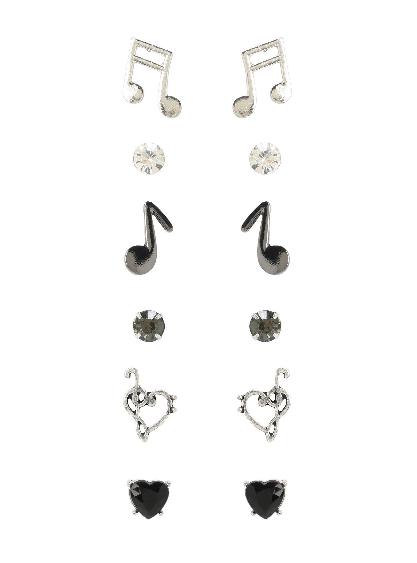 LOVEsick Music Note Earrings 6 Pair, , hi-res