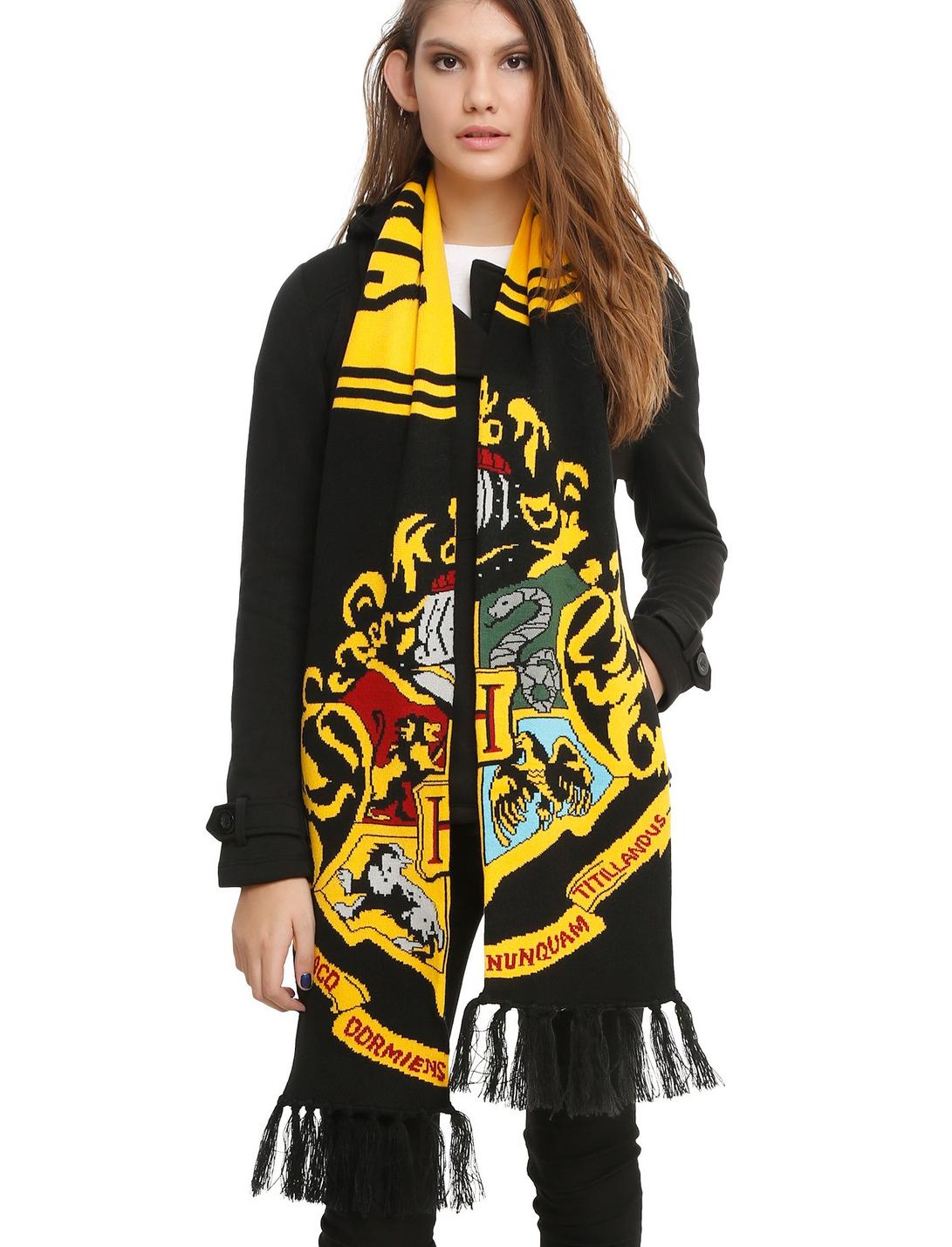 Harry Potter Hogwarts Crest Knit Scarf, , hi-res
