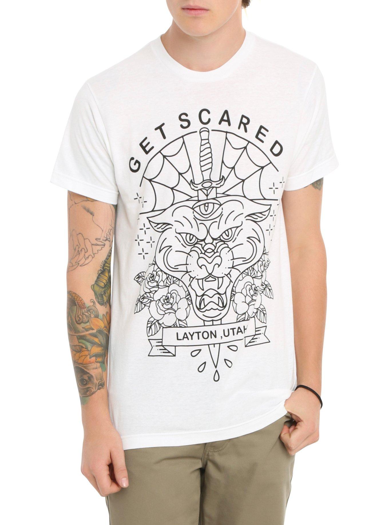 Get Scared Panther T-Shirt, WHITE, hi-res