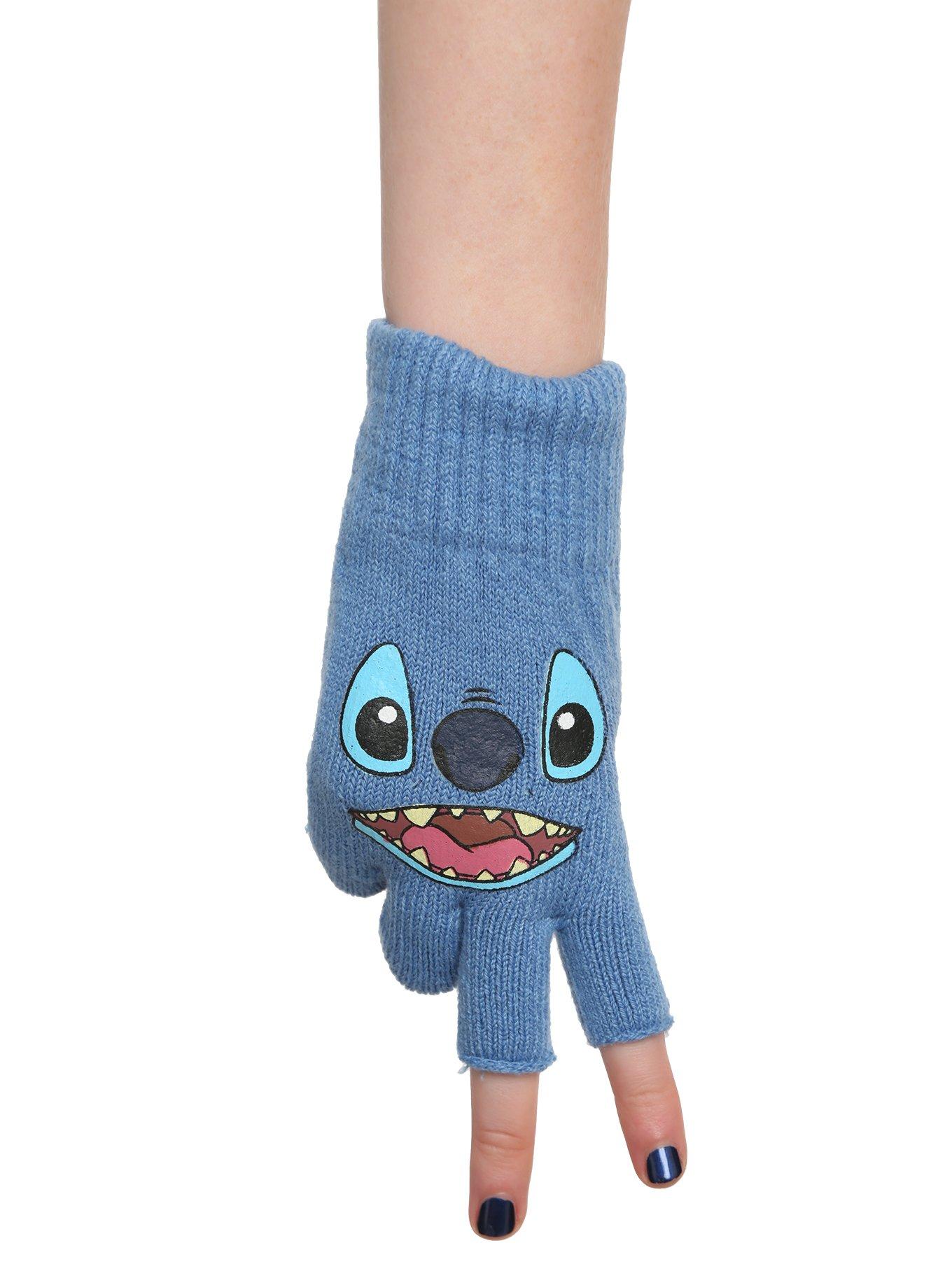 Disney Lilo & Stitch Big Face Stitch Fingerless Gloves, , hi-res