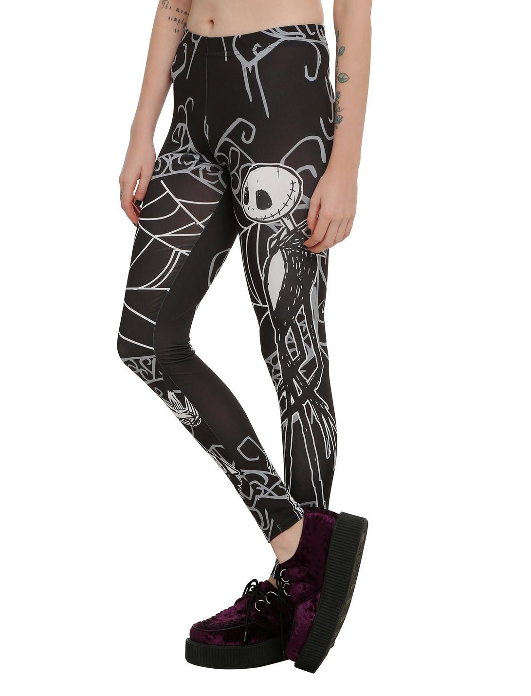 M Hot Topic Disney Nightmare Before Xmas Jack Sally-HOT TOPIC Leggings Yoga Pants NEW! 