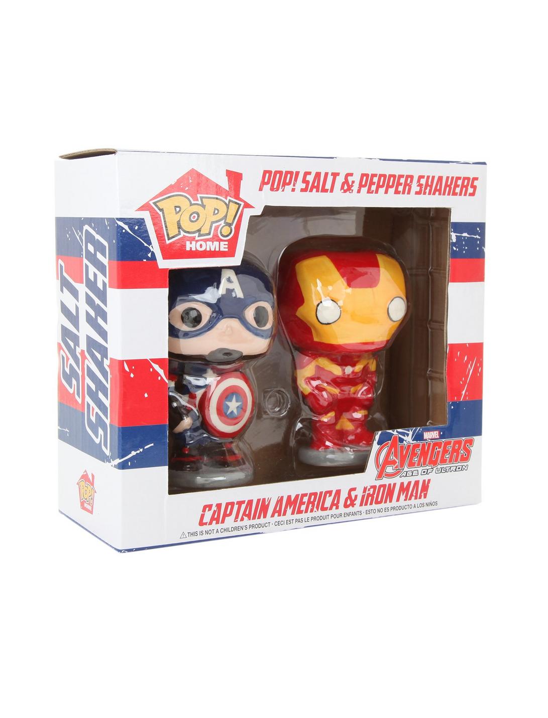 Funko Marvel Captain America & Iron Man Pop! Salt & Pepper Shakers, , hi-res