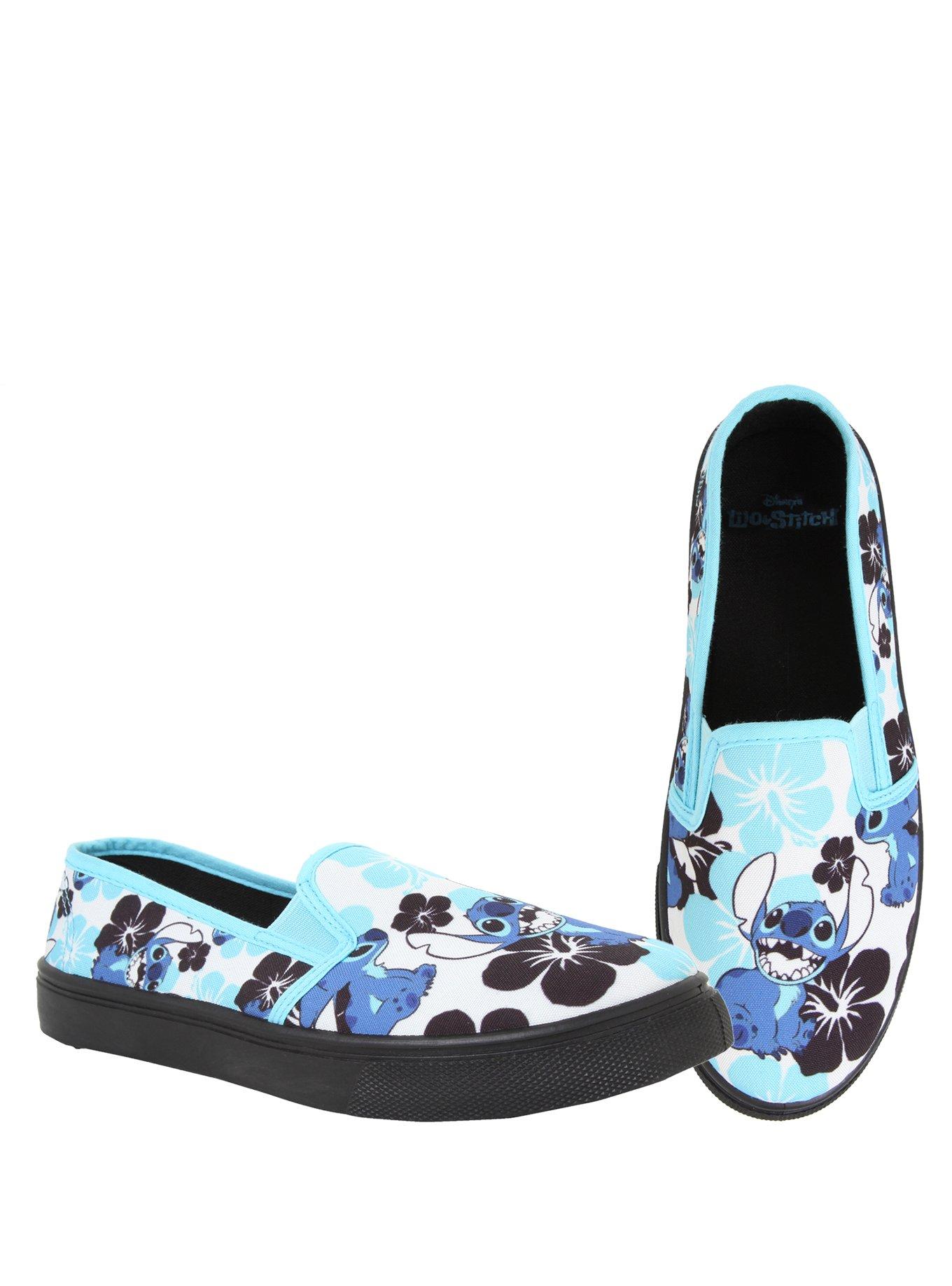 Disney Lilo & Stitch Floral Slip-Ons, BLACK, hi-res