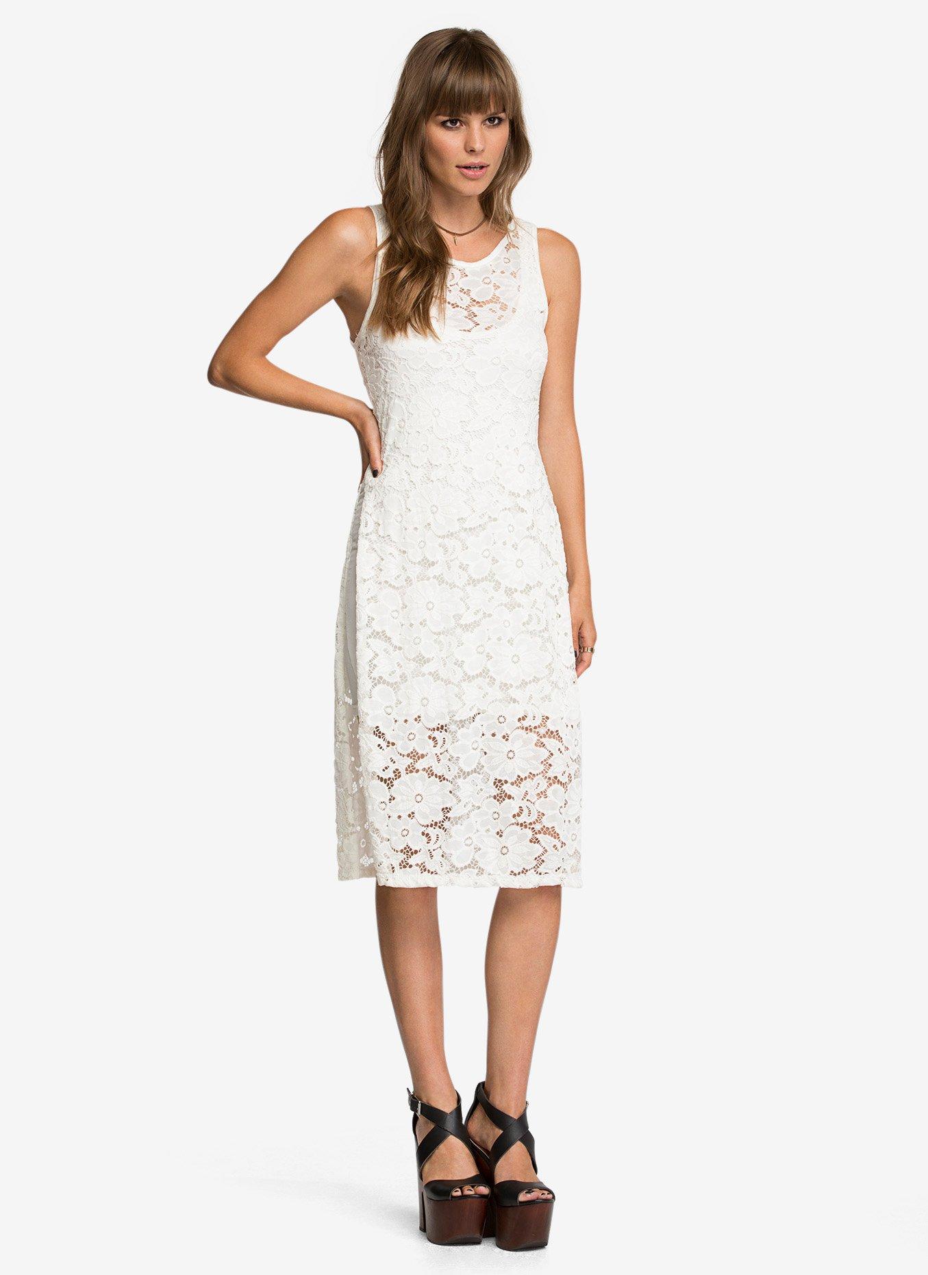 Lace Tank Dress, WHITE, hi-res