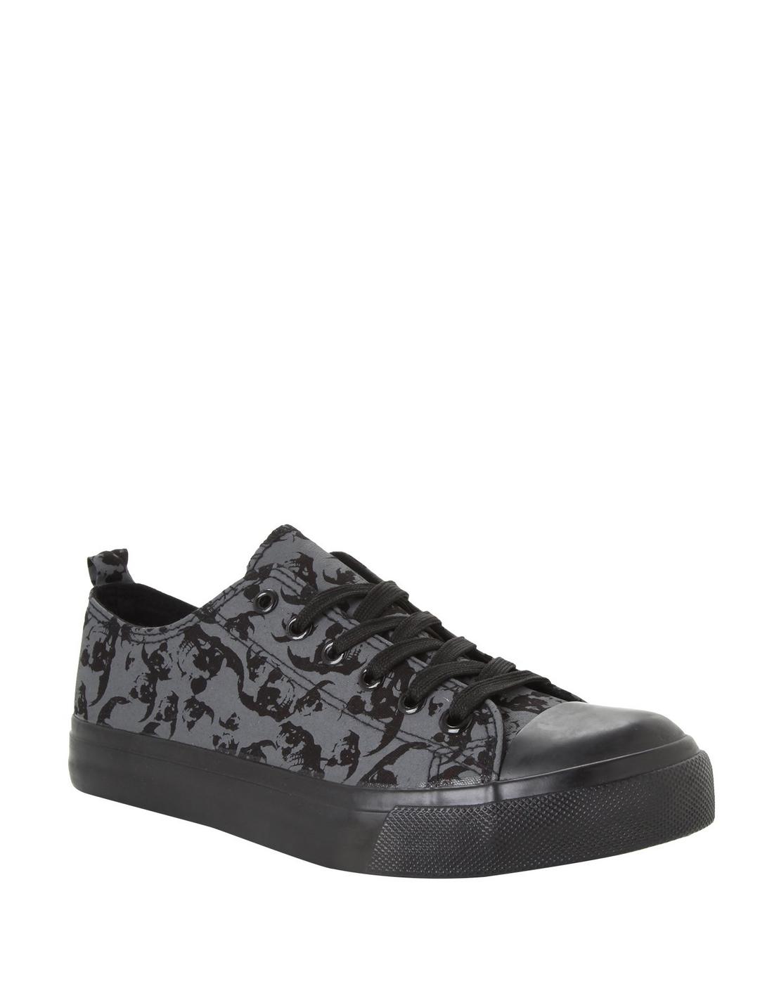 Skull Print Lace-Up Sneakers | Hot Topic