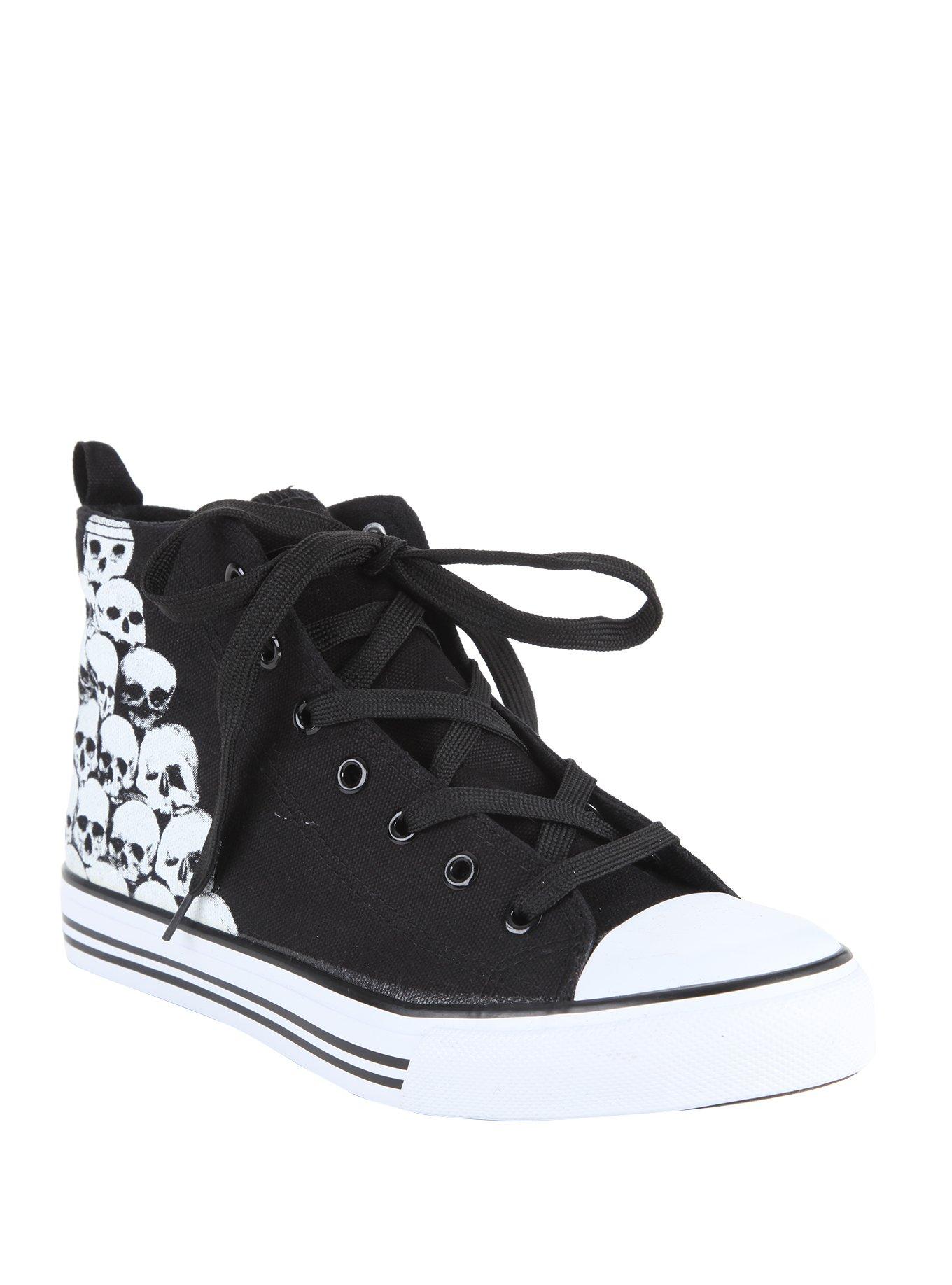 Stacked Skulls Hi-Top Sneakers, BLACK, hi-res