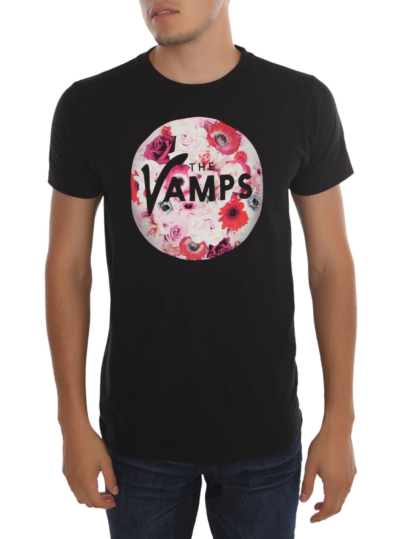 The Vamps Floral Circle Logo T-Shirt, BLACK, hi-res