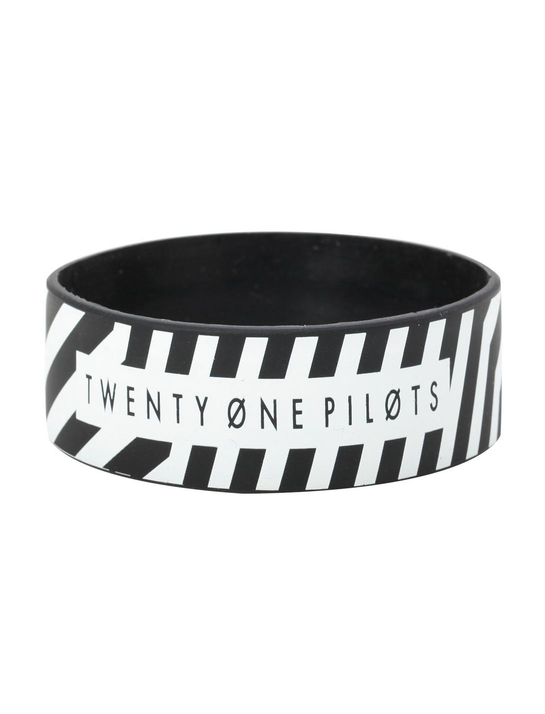 Twenty One Pilots Stripe Rubber Bracelet, , hi-res