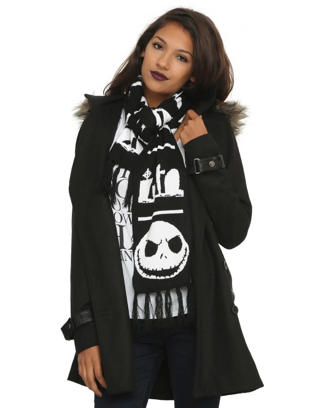 The Nightmare Before Christmas Knit Scarf, , hi-res