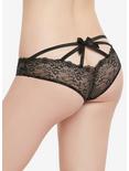 Cage Back Lace Lurex Cheeky Panty, BLACK, hi-res