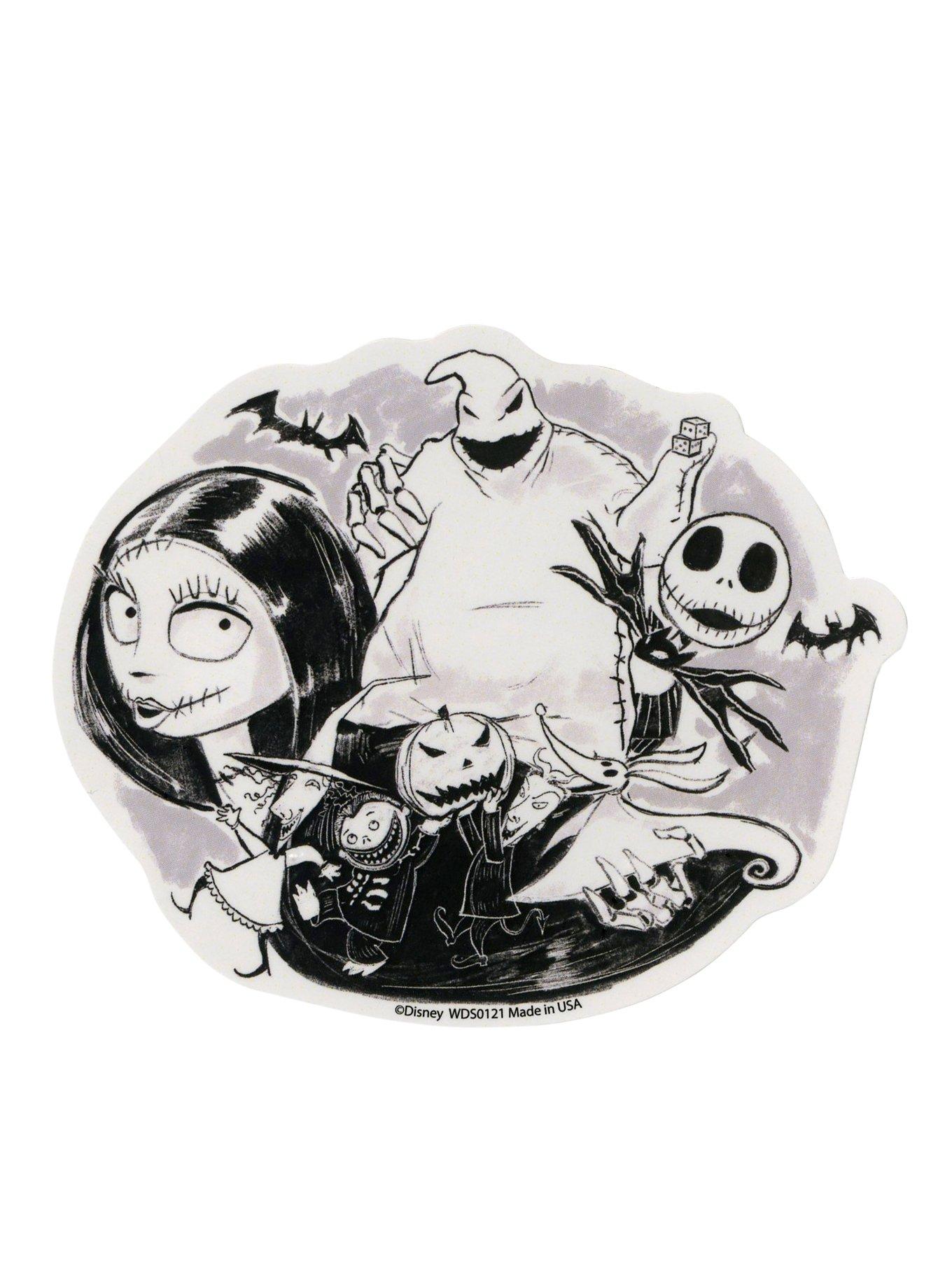 The Nightmare Before Christmas Sketch Group Sticker, , hi-res