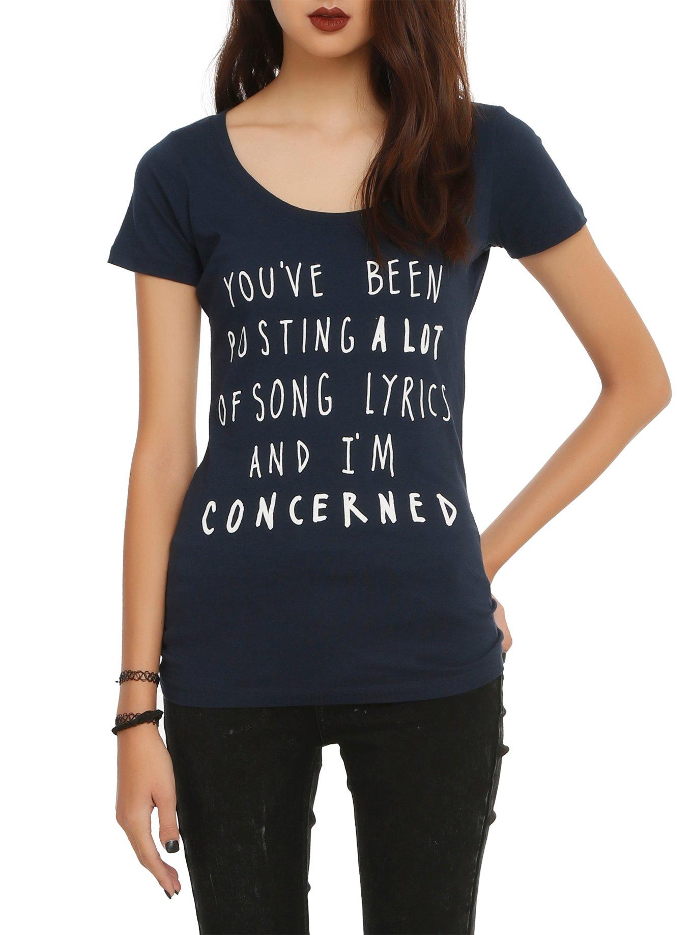 You've Been Posting A Lot Of Song Lyrics Girls T-Shirt, NAVY, hi-res