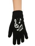 Music Note Fuzzy Lined Gloves, , hi-res