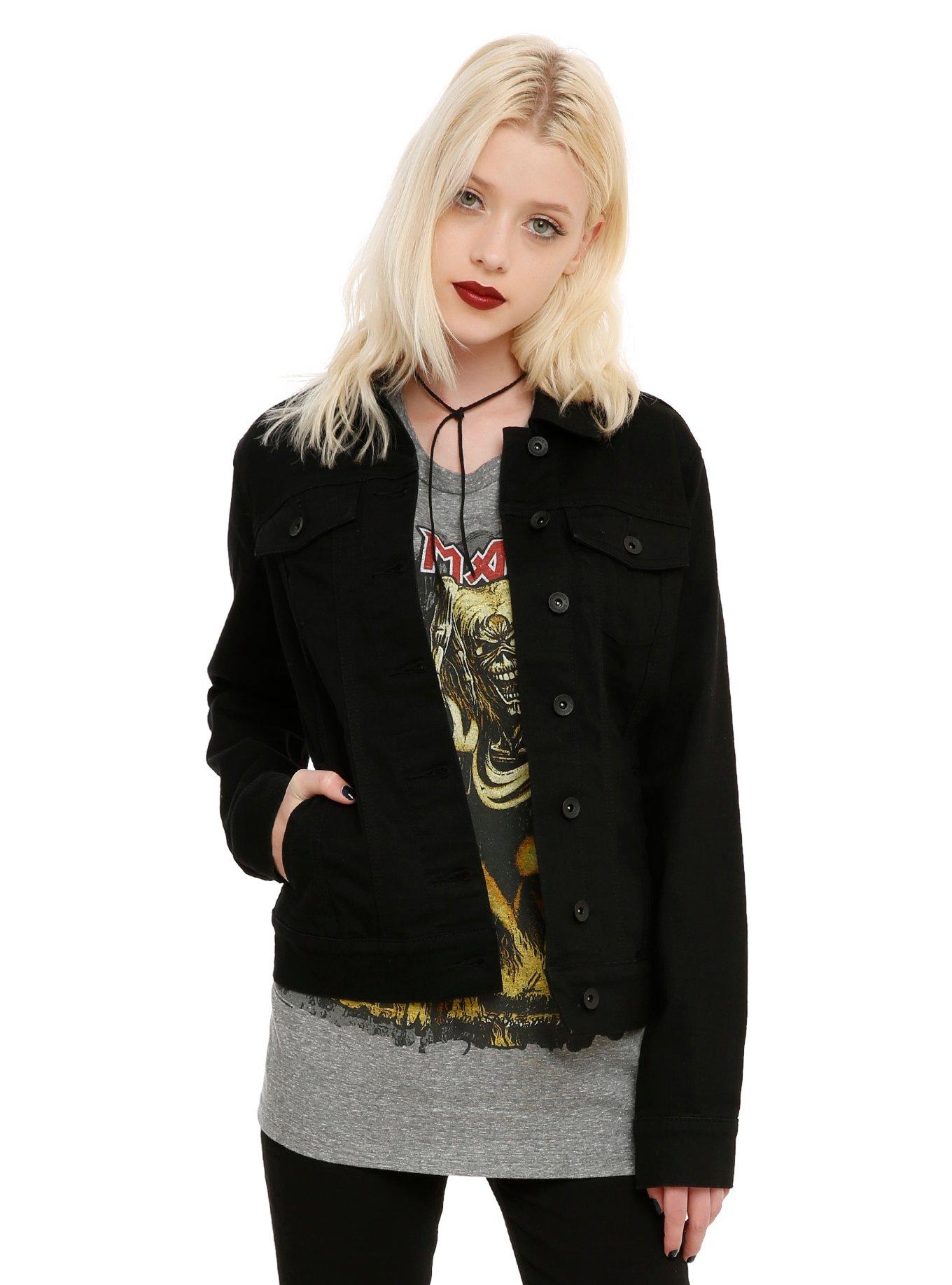 LOVEsick Black Denim Jacket Hot Topic